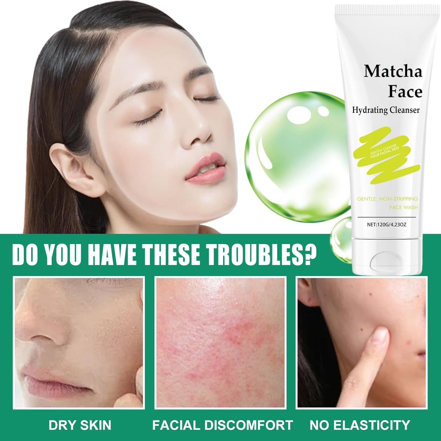 منظف الوجه المرطب من ماتشا، منظف للوجه اليومي غير قابل للتجريد، جل مرطب كلي/ انسر، للوجه لجميع انواع البشرة، منظف للوجه لجميع انواع البشرة 6 منظف الوجه المرطب من ماتشا، منظف للوجه اليومي غير قابل للتجريد، جل مرطب كلي/ انسر، للوجه لجميع انواع البشرة، منظف للوجه لجميع انواع البشرة - الصورة 6