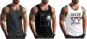 تي شيرتات قصيرة الاكمام للتمارين الرياضية للرجال بدون اكمام، ماص للرطوبة، قمصان ضغط للتخسيس، طبقة اساسية رياضية جيدة التهوية، اسود وابيض ورمادي، 3 قطع، 2XL