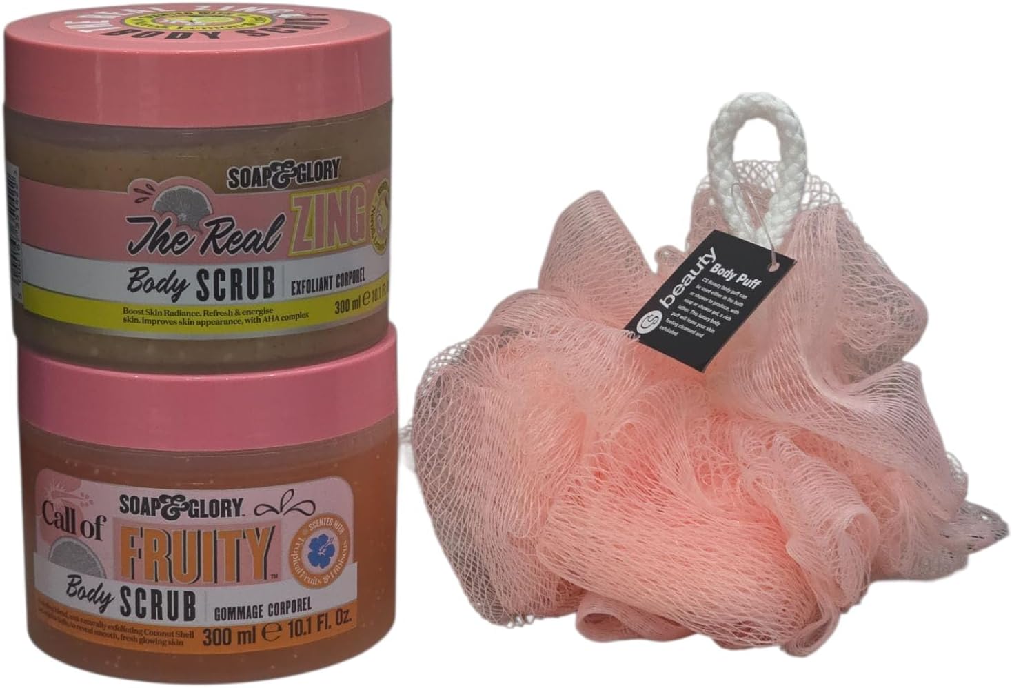 مجموعة العناية بالجسم من سوب جلوري | مقشر الجسم المرطب ذا ريل زينج 300 مل ومقشر الجسم كول اوف فروتي 300 مل | مع اسفنجة مجانية للجسم (اي لون) 3 مجموعة العناية بالجسم من سوب جلوري | مقشر الجسم المرطب ذا ريل زينج 300 مل ومقشر الجسم كول اوف فروتي 300 مل | مع اسفنجة مجانية للجسم (اي لون) - الصورة 3