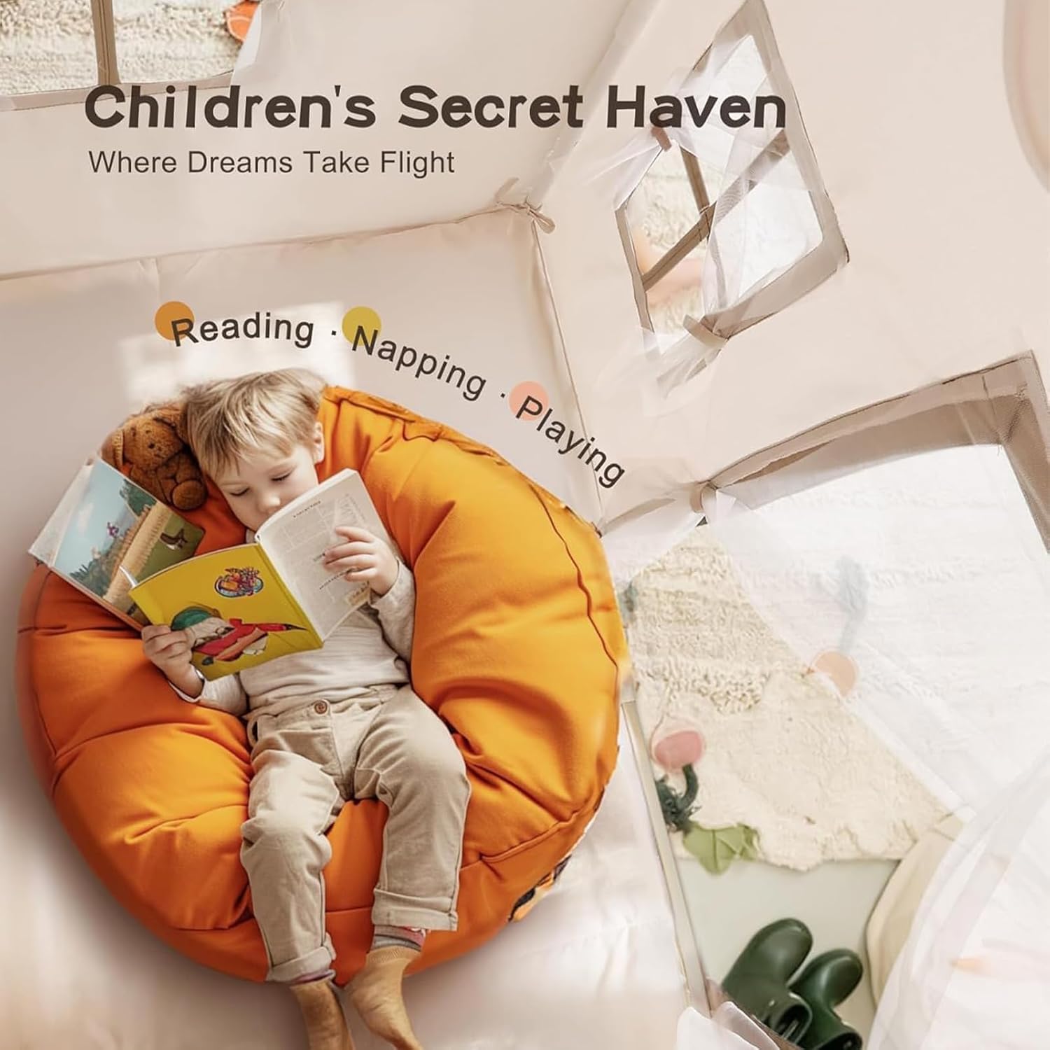 خيمة لعب كبيرة للأطفال من فينيسين، مع بساط أساسي وأضواء نجوم وأعلام وحقائب حمل - خيمة لعب للأطفال داخلية وخارجية - خيمة قابلة للغسل للأولاد والبنات - منزل لعب للأطفال الصغار (لون زهري) 6 خيمة لعب كبيرة للأطفال من فينيسين، مع بساط أساسي وأضواء نجوم وأعلام وحقائب حمل - خيمة لعب للأطفال داخلية وخارجية - خيمة قابلة للغسل للأولاد والبنات - منزل لعب للأطفال الصغار (لون زهري) - الصورة 6
