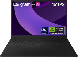 LG gram Pro 16-inch Lightweight Laptop Computer, Intel Evo Edition Powered by Intel Core Ultra7 255H Processor, NVIDIA RTX5050, Windows 11 Home, 16GB RAM, 2TB SSD, Black