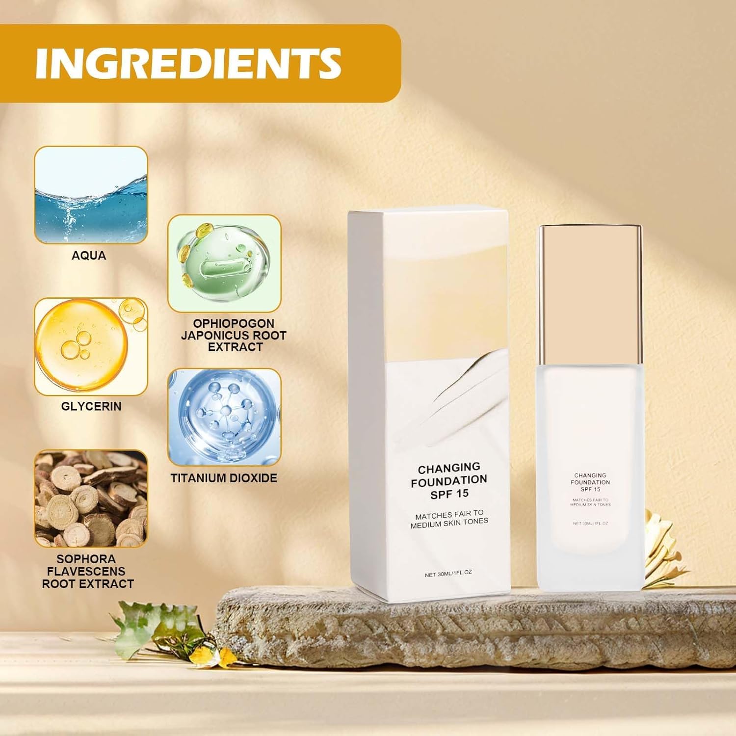 كريم اساس متغير اللون للبشرة الناضجة، كريم اساس متغير اللون، كريم اساس مرطب وكونسيلر قوي، عامل حماية من اشعة الشمس 15 3 كريم اساس متغير اللون للبشرة الناضجة، كريم اساس متغير اللون، كريم اساس مرطب وكونسيلر قوي، عامل حماية من اشعة الشمس 15 - الصورة 3