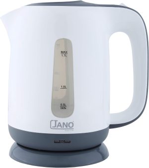 غلاية كهربائية لاسلكية 1.7 لتر 2200 واط JN1845 جانو، أبيض، رمادي