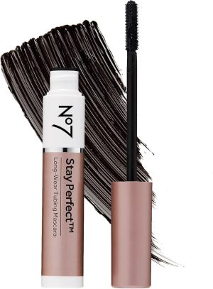 ماسكارا ستاي بيرفكت من نو7 - ماسكارا خالية من التلطخ مع فرشاة توزيع مستقيمة للحصول على كثافة تدوم حتى 24 ساعة - ماسكارا مقاومة للمطر والتمزق (7 مل)، أسود، من ان او 7