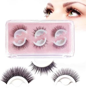 رموش صناعية ذاتية اللصق من ابوتو، 3 ازواج من الرموش الصناعية لا تحتاج الى محدد عيون او صمغ، رموش صناعية قابلة لاعادة الاستخدام ثابتة وسهلة التركيب، مظهر طبيعي ورموش صناعية مقاومة للماء