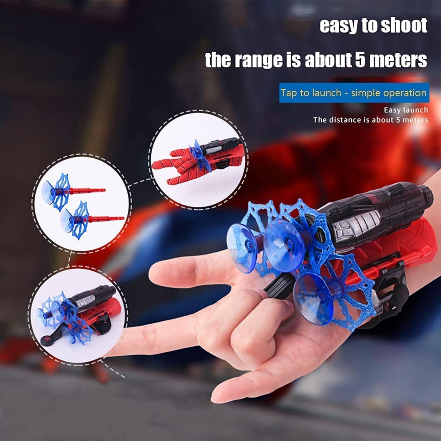 قفازات قاذف سبايدرمان مكونة من قطعتين اكس سبرينج مجموعة العاب اطلاق البطل على المعصم للاطفال قاذفة العنكبوت والمعصم لعبة للمعصم زي تنكري للبطل هدية زجاج ألوان متعددة 5 قفازات قاذف سبايدرمان مكونة من قطعتين اكس سبرينج مجموعة العاب اطلاق البطل على المعصم للاطفال قاذفة العنكبوت والمعصم لعبة للمعصم زي تنكري للبطل هدية زجاج ألوان متعددة - الصورة 5