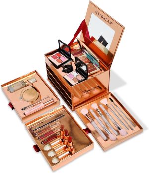 مجموعة مكياج احترافية 4 في 1 من مايدريم | صندوق ادوات مكياج | مجموعة كاملة فاخرة