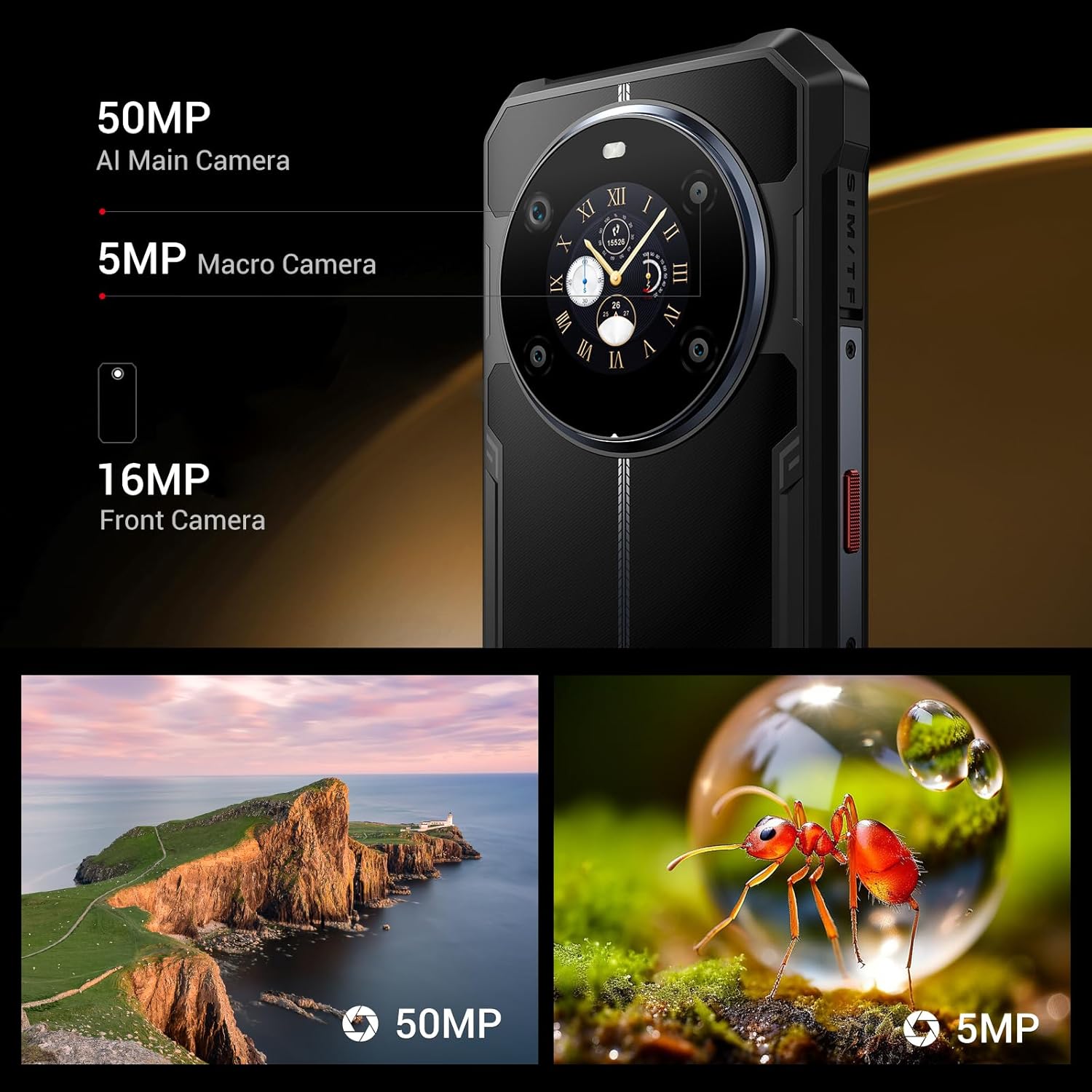 جوال العاب متين F109S من فوسيبوت 6.74 انش HD + شاشة مزدوجة 1.35 انش بطارية 10600mAh 24GB+256GB/2TB اندرويد 15 كاميرا خلفية 50MP مقاوم للماء 5 جوال العاب متين F109S من فوسيبوت 6.74 انش HD + شاشة مزدوجة 1.35 انش بطارية 10600mAh 24GB+256GB/2TB اندرويد 15 كاميرا خلفية 50MP مقاوم للماء - الصورة 5