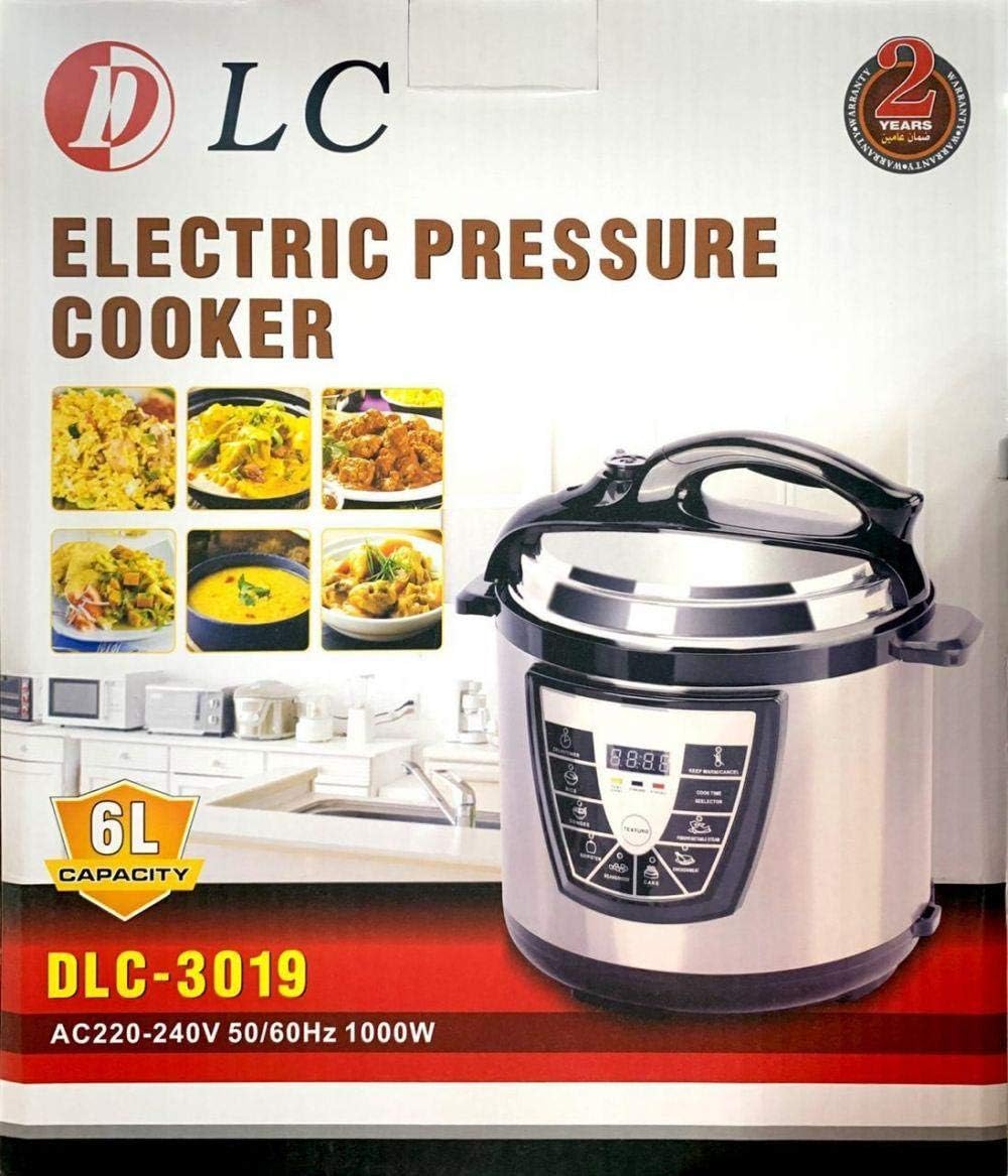 طنجرة ضغط كهربائية سعة 6 لتر، DLC-3019، من دي ال سي، فولاذ مقاوم للصدأ، فضي، 6.0 6.0 ليتر 1 طنجرة ضغط كهربائية سعة 6 لتر، DLC-3019، من دي ال سي، فولاذ مقاوم للصدأ، فضي، 6.0 6.0 ليتر