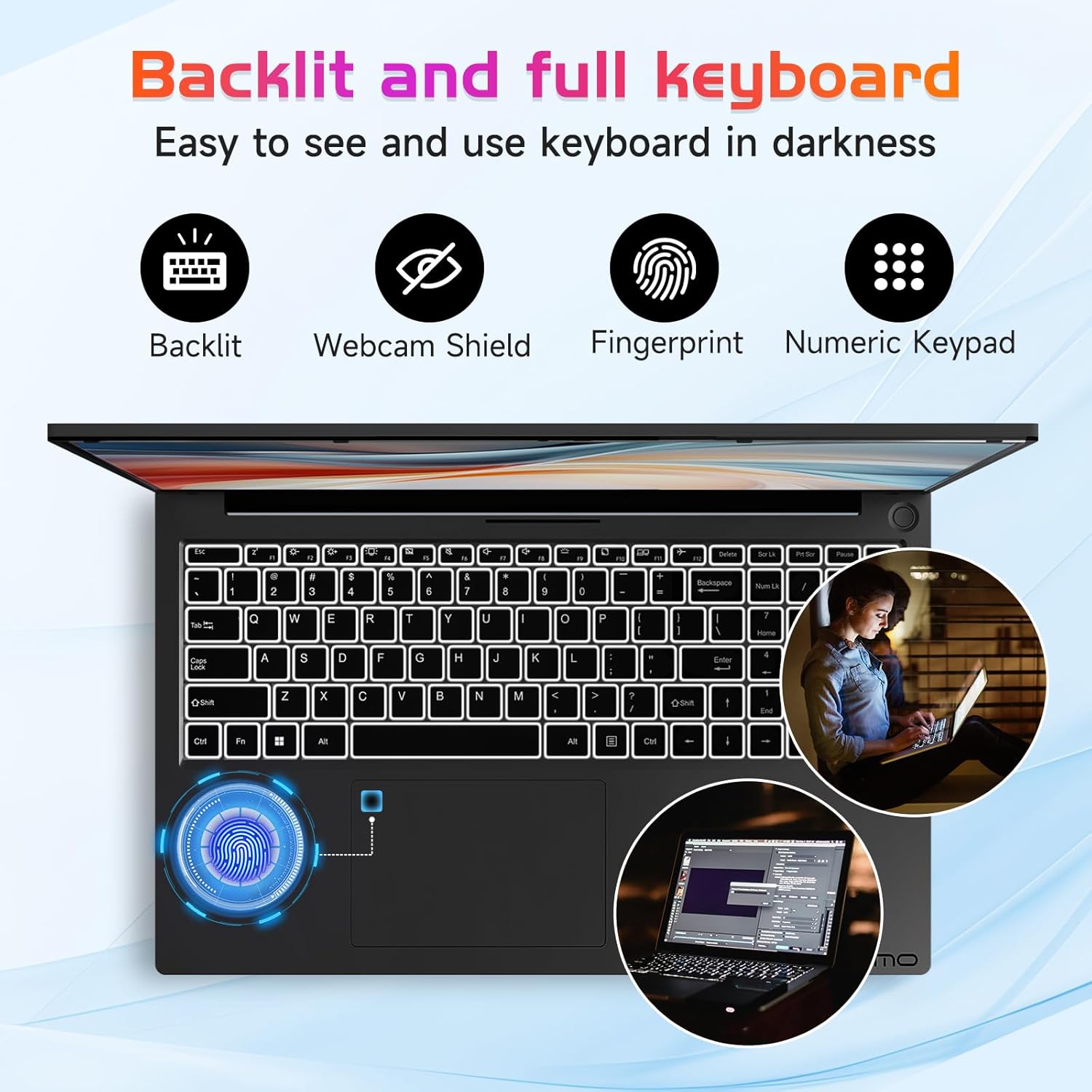 NIMO 17.3" IPS FHD-Laptop, Intel 6 Cores i3-1215U 32GB RAM 2TB SSD (Beat Ryzen 5 7520U, Up to 4.4GHz) Computer with 65W GaN Type C Backlit Keyboard Fingerprint, for Home Student and Business Gray 5 NIMO 17.3" IPS FHD-Laptop, Intel 6 Cores i3-1215U 32GB RAM 2TB SSD (Beat Ryzen 5 7520U, Up to 4.4GHz) Computer with 65W GaN Type C Backlit Keyboard Fingerprint, for Home Student and Business Gray - الصورة 5