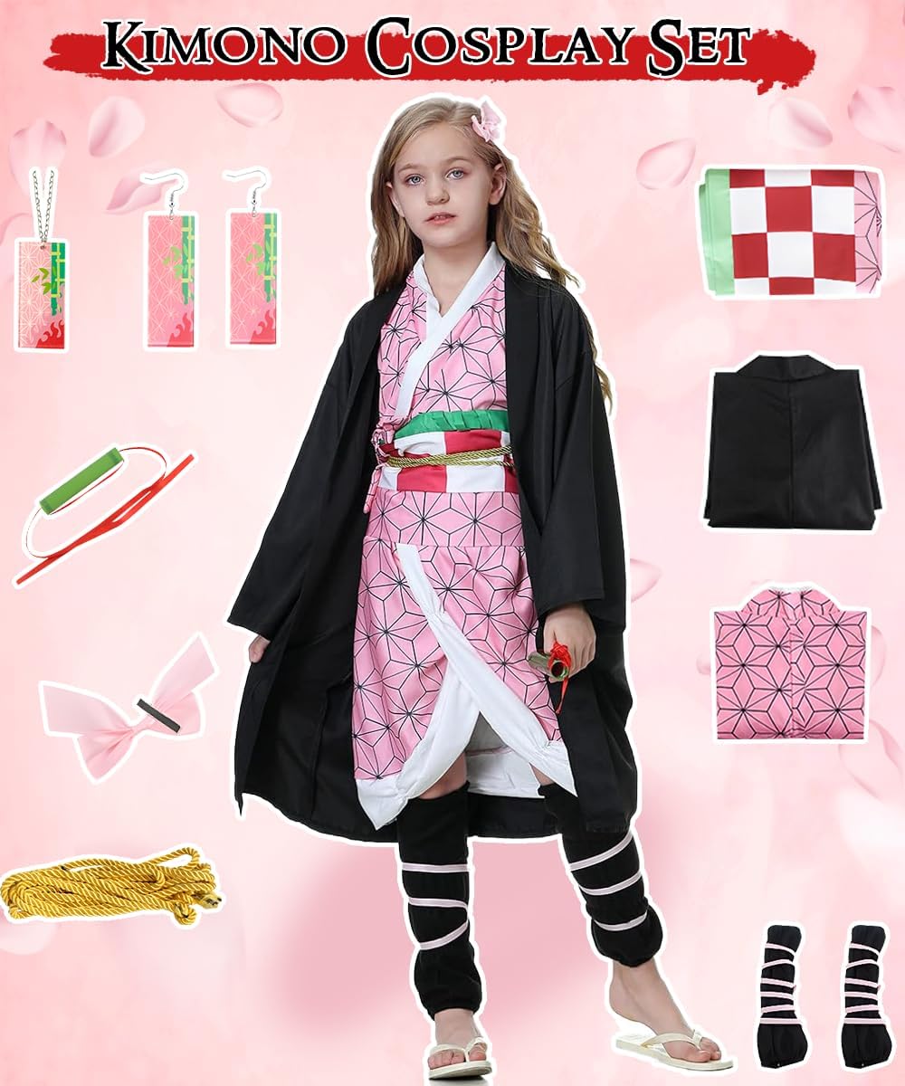بيكيكي زي نيزوكو التنكري، ملابس كامادو تنكرية، زي كيمونو انيمي، مجموعة كيمونو كامادو مع عباءة وقلادة واقراط، ملابس تنكرية للهالوين، زي تنكري للهالوين للاطفال البالغين 7 بيكيكي زي نيزوكو التنكري، ملابس كامادو تنكرية، زي كيمونو انيمي، مجموعة كيمونو كامادو مع عباءة وقلادة واقراط، ملابس تنكرية للهالوين، زي تنكري للهالوين للاطفال البالغين - الصورة 7
