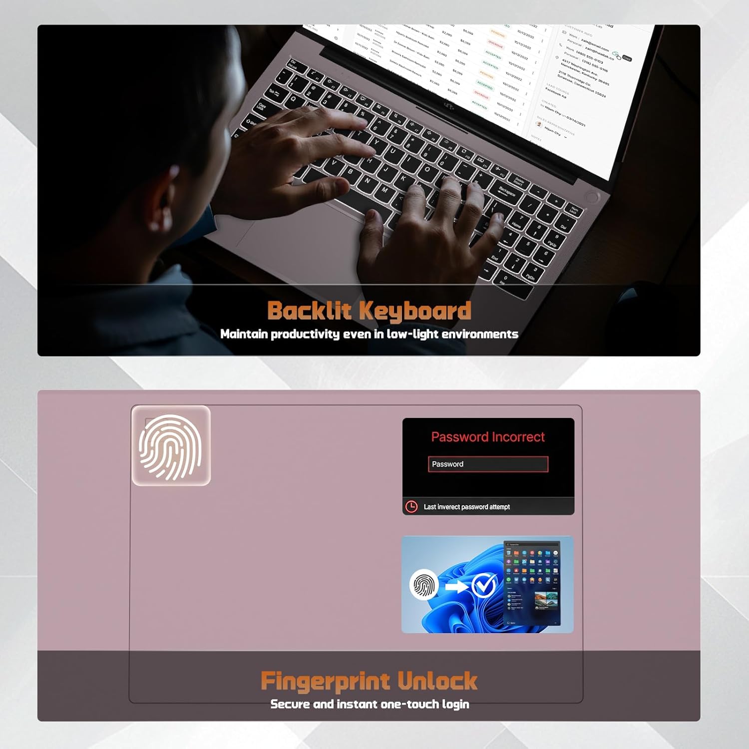 نيمو لابتوب 15.6 انش FHD IPS للطلاب - ذاكرة RAM 16GB وSSD 512GB رباعي النواة جيل 13 انتل N150 (يتفوق على i3-1115G4، حتى 3.6GHz)، 65 واط GaN Type-C، بصمة اصبع، كيبورد باضاءة خلفية، واي فاي 6، بلوتوث 6 نيمو لابتوب 15.6 انش FHD IPS للطلاب - ذاكرة RAM 16GB وSSD 512GB رباعي النواة جيل 13 انتل N150 (يتفوق على i3-1115G4، حتى 3.6GHz)، 65 واط GaN Type-C، بصمة اصبع، كيبورد باضاءة خلفية، واي فاي 6، بلوتوث - الصورة 6