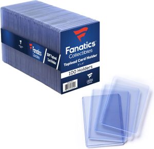 فاناتيكس 35pt 3 × 4 تحميل علوي، 100 قطعة - حوامل بطاقات صلبة شفافة بحجم قياسي لحماية بطاقات التداول