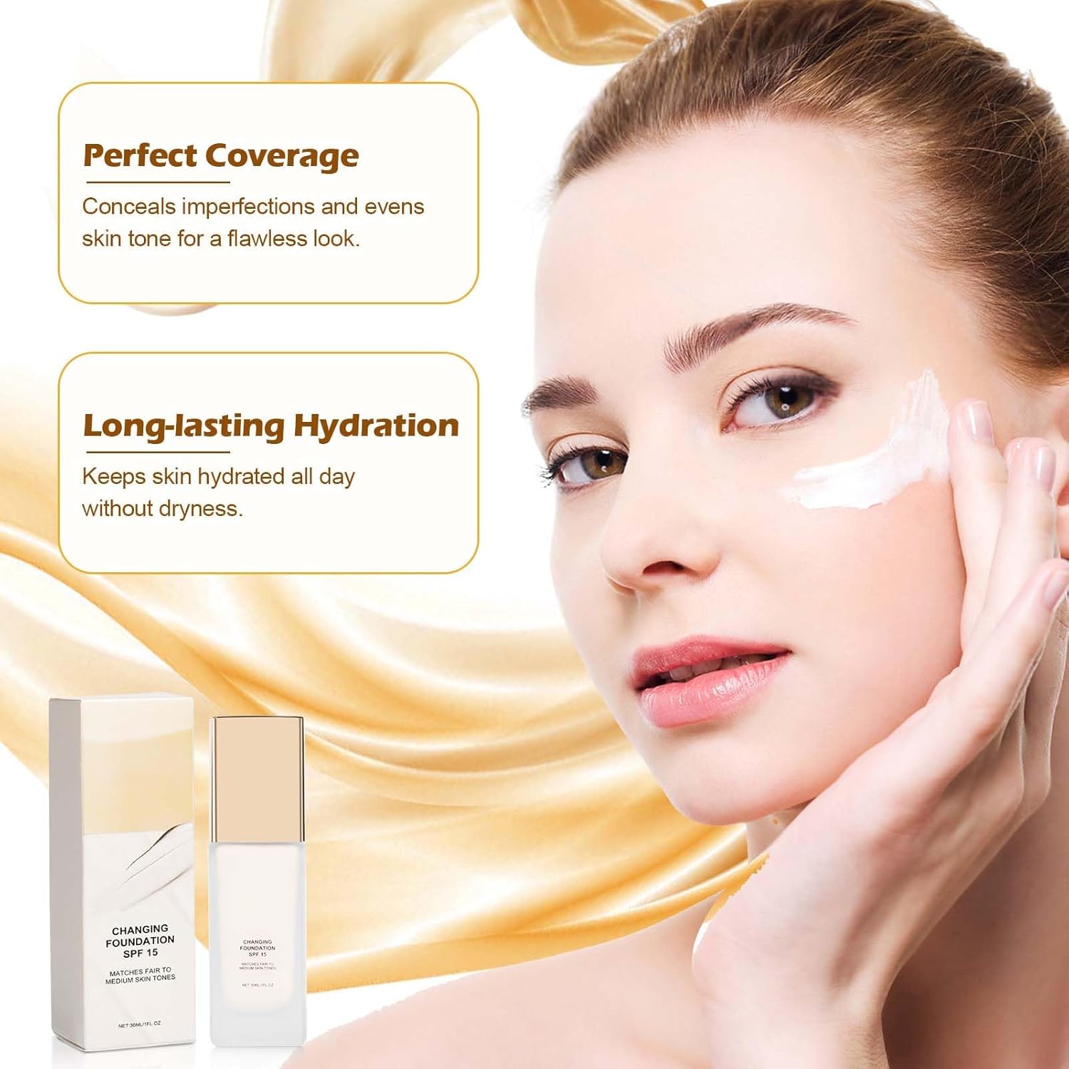 كريم اساس متغير اللون للبشرة الناضجة، كريم اساس متغير اللون، كريم اساس مرطب وكونسيلر قوي، عامل حماية من اشعة الشمس 15 6 كريم اساس متغير اللون للبشرة الناضجة، كريم اساس متغير اللون، كريم اساس مرطب وكونسيلر قوي، عامل حماية من اشعة الشمس 15 - الصورة 6