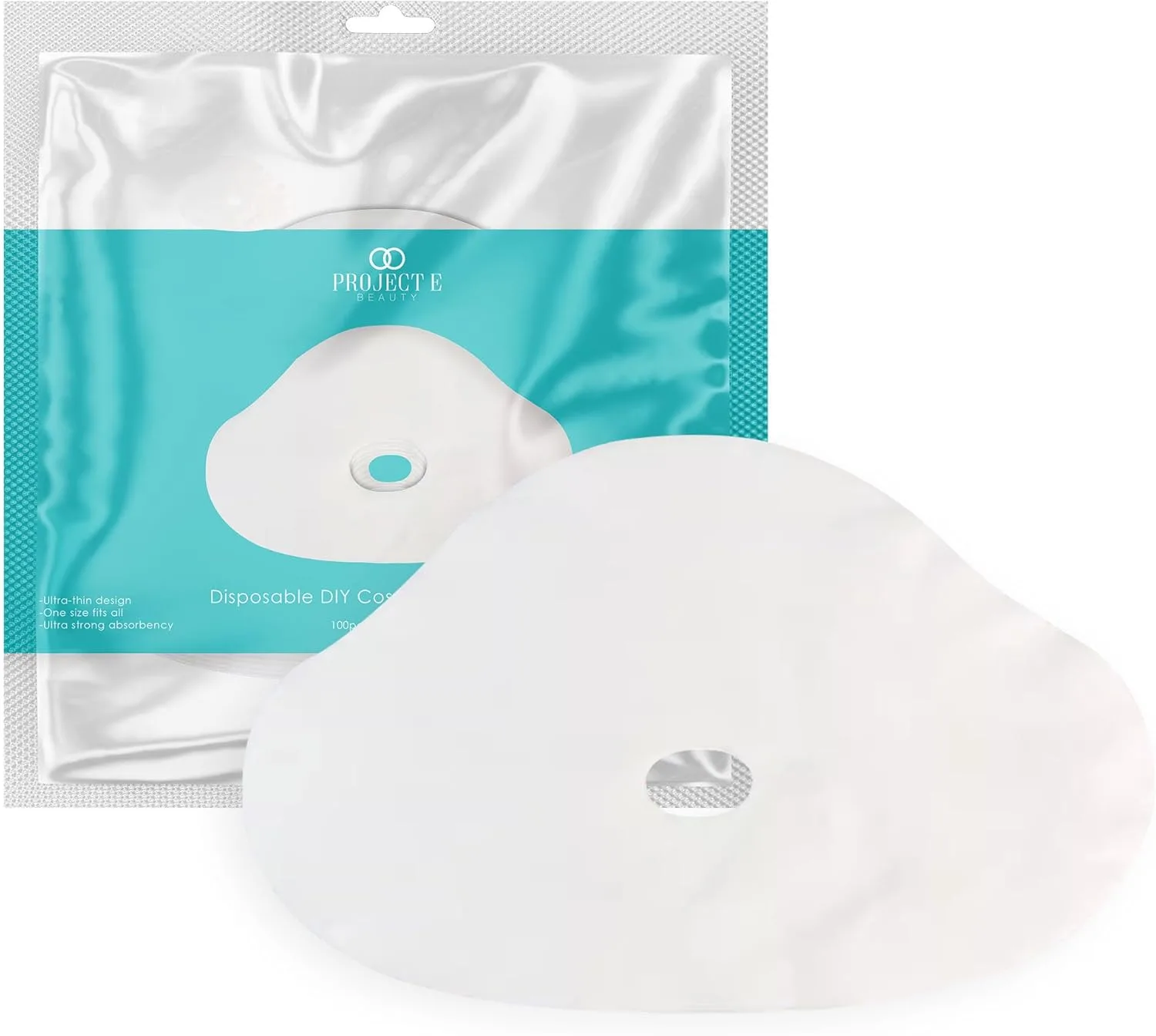 100 قطعة من ورق البطن غير المنسوج للاستعمال مرة واحدة من بروجيكت اي بيوتي | قناع البطن | قطن رفيع للغاية | للاستخدام في المنزل وصالونات التجميل | علاج شد البشرة وترطيبها