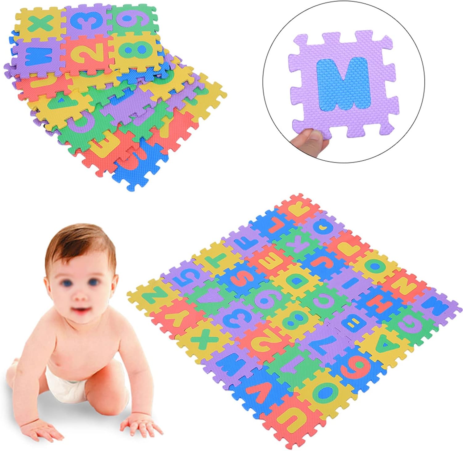 36 قطعة من بساط فوم ايفا الناعم من سباسنانا، لوحة لعب ارقام وحروف لتعلم الاطفال مع قطع العاب احجية متشابكة، للاطفال 9 36 قطعة من بساط فوم ايفا الناعم من سباسنانا، لوحة لعب ارقام وحروف لتعلم الاطفال مع قطع العاب احجية متشابكة، للاطفال - الصورة 9