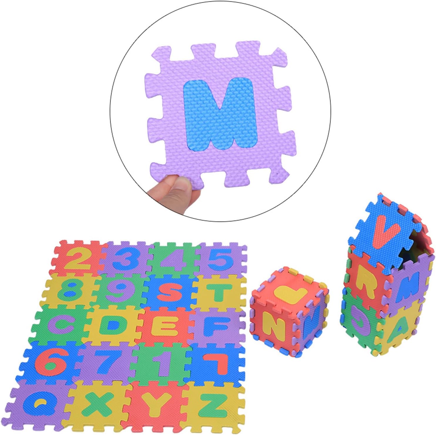 36 قطعة من بساط فوم ايفا الناعم من سباسنانا، لوحة لعب ارقام وحروف لتعلم الاطفال مع قطع العاب احجية متشابكة، للاطفال 4 36 قطعة من بساط فوم ايفا الناعم من سباسنانا، لوحة لعب ارقام وحروف لتعلم الاطفال مع قطع العاب احجية متشابكة، للاطفال - الصورة 4