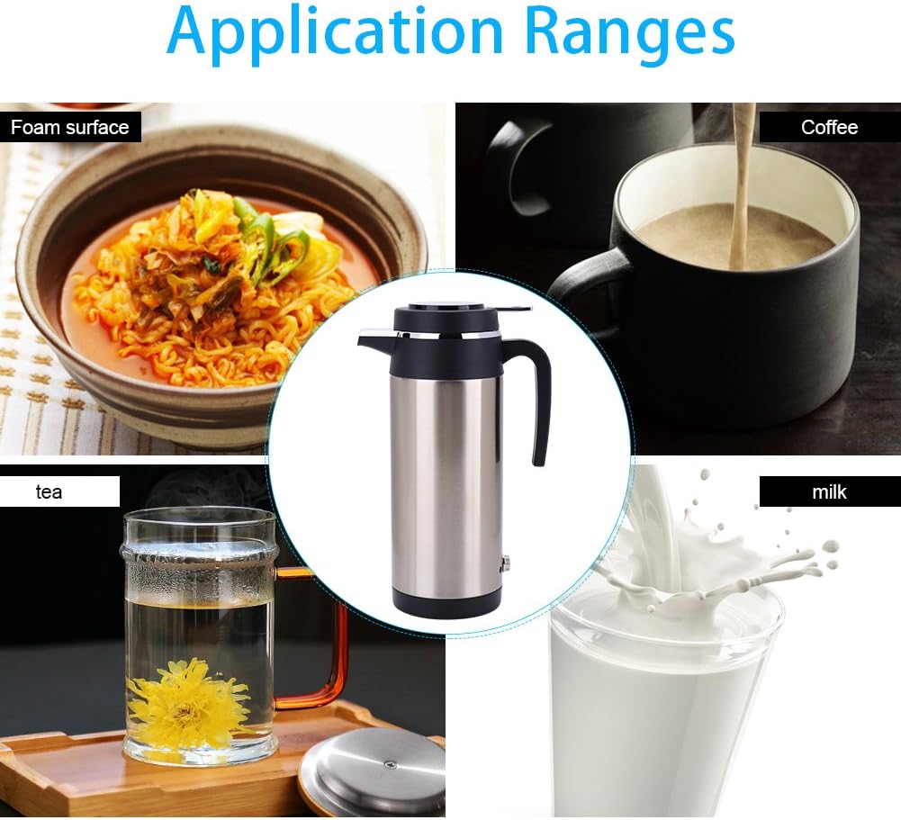 غلاية سيارة، زجاجة سخان مياه 1200 مل 24 فولت، للشاي والقهوة مع مقبض بلاستيكي، غلاية ذاتية القيادة 4 غلاية سيارة، زجاجة سخان مياه 1200 مل 24 فولت، للشاي والقهوة مع مقبض بلاستيكي، غلاية ذاتية القيادة - الصورة 4