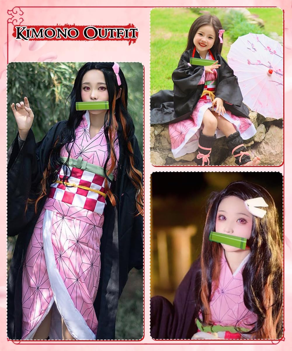 بيكيكي زي نيزوكو التنكري، ملابس كامادو تنكرية، زي كيمونو انيمي، مجموعة كيمونو كامادو مع عباءة وقلادة واقراط، ملابس تنكرية للهالوين، زي تنكري للهالوين للاطفال البالغين 3 بيكيكي زي نيزوكو التنكري، ملابس كامادو تنكرية، زي كيمونو انيمي، مجموعة كيمونو كامادو مع عباءة وقلادة واقراط، ملابس تنكرية للهالوين، زي تنكري للهالوين للاطفال البالغين - الصورة 3