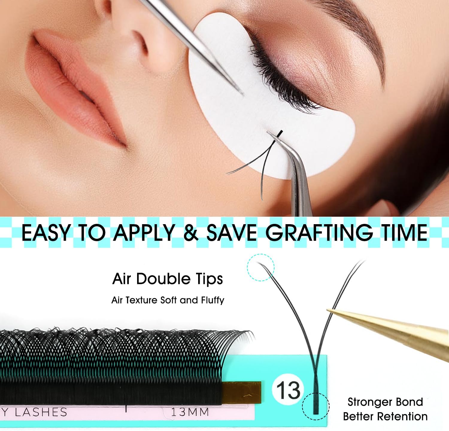 وصلات رموش بانحناء على شكل حرف Y بسمك 0.07 ملم و15 ملم من فافلاش، وصلات رموش ثنائية الأبعاد 2D سهلة الصنع من النوع YY، وصلات رموش كثيفة طبيعية ناعمة بلون أسود مطفي (YY-0.07-C-15 ملم) 5 وصلات رموش بانحناء على شكل حرف Y بسمك 0.07 ملم و15 ملم من فافلاش، وصلات رموش ثنائية الأبعاد 2D سهلة الصنع من النوع YY، وصلات رموش كثيفة طبيعية ناعمة بلون أسود مطفي (YY-0.07-C-15 ملم) - الصورة 5