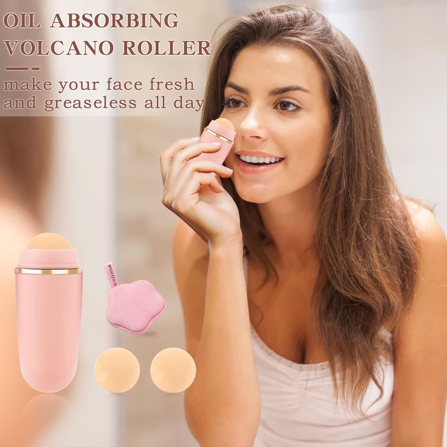 بكرة دوارة للتحكم في زيت الوجه البركاني اثناء التنقل، بكرة قابلة لاعادة الاستخدام مع كرتين بركانيتين قابلتين للاستبدال واسفنجة تنظيف، لازالة اللمعان الزائد والعناية بالبشرة، من اكسبور 2 بكرة دوارة للتحكم في زيت الوجه البركاني اثناء التنقل، بكرة قابلة لاعادة الاستخدام مع كرتين بركانيتين قابلتين للاستبدال واسفنجة تنظيف، لازالة اللمعان الزائد والعناية بالبشرة، من اكسبور - الصورة 2