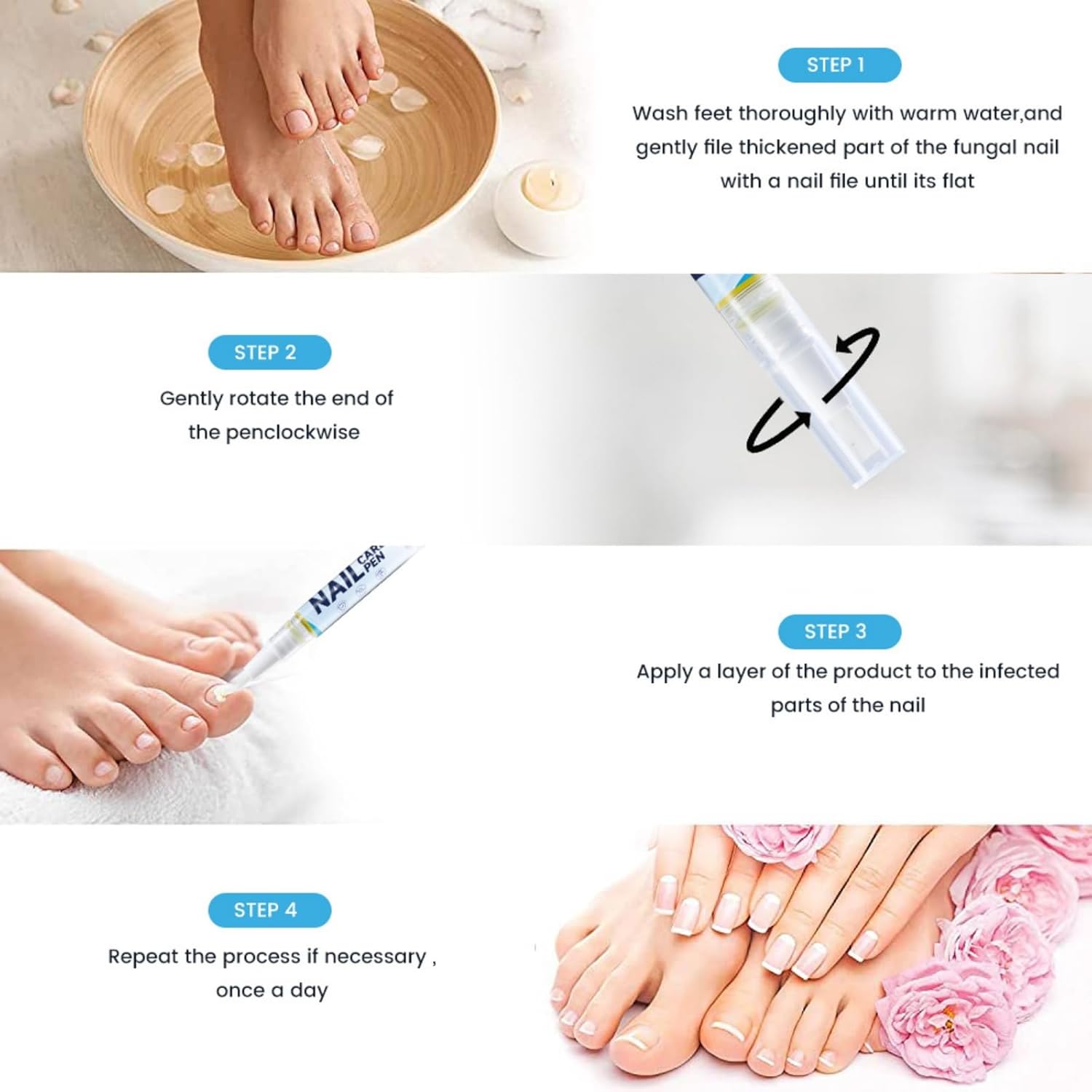 قلم العناية بالاظافر حل لطيف لاظافر القدم والاظافر، تركيبة مغذية 4 مل لتنعيم وترطيب وازالة الروائح الكريهة للاظافر النامية والاظافر السميكة، يحافظ على صحة الاظافر 4 قلم العناية بالاظافر حل لطيف لاظافر القدم والاظافر، تركيبة مغذية 4 مل لتنعيم وترطيب وازالة الروائح الكريهة للاظافر النامية والاظافر السميكة، يحافظ على صحة الاظافر - الصورة 4