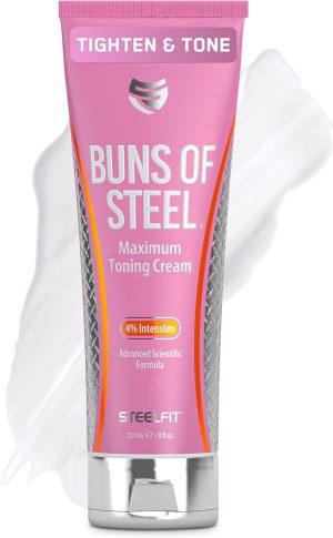 كعك ستيل فيت من - كريم التنغيم الأقصى - 4 إنتنسليم - محسن التمرين - شد البشرة - تقليل السيلوليت - يقلل علامات التمدد - 8 أونصة سائلة 237 مل متعدد الألوان