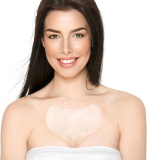 وسائد تجاعيد الصدر - مضادة للشيخوخة لشد البشرة وترطيبها ومنع الخطوط الدقيقة - رقع سيليكون آمنة للعناية بالبشرة - قابلة لإعادة الاستخدام طوال الليل من أجل الشقوق والديكولتيه (كمية من شهرين)