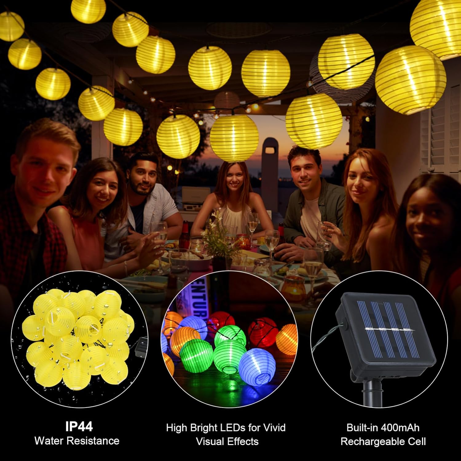 مصباح حديقة من لابيموس 6.5 متر/21.3 قدم 30 مصباح LED يعمل بالطاقة الشمسية مع اضاءة ثابتة وفلاش ووضعين للاضاءة، مرن وقابل للانحناء بتصنيف IP44 لمقاومة المياه والغبار 400mAh 2 مصباح حديقة من لابيموس 6.5 متر/21.3 قدم 30 مصباح LED يعمل بالطاقة الشمسية مع اضاءة ثابتة وفلاش ووضعين للاضاءة، مرن وقابل للانحناء بتصنيف IP44 لمقاومة المياه والغبار 400mAh - الصورة 2