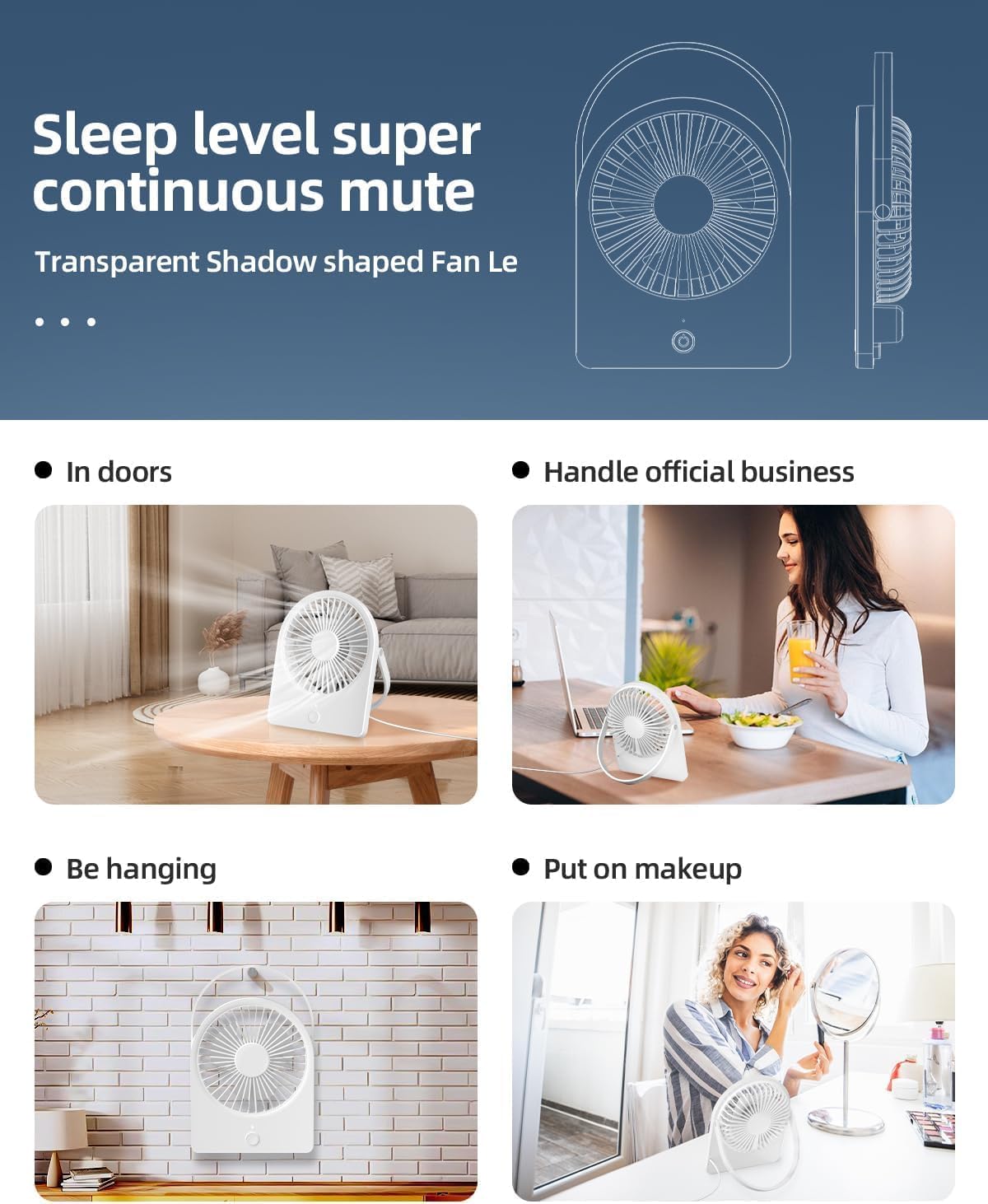 مروحة مكتب بمنفذ USB شخصية صغيرة من مابروتي 3 سرعات محمولة هادئة يمكن تعليقها طاولة قابلة للتعديل لتبريد أفضل للمنزل والمكتب والسيارة والأماكن الداخلية والخارجية أبيض 18.0 واط 6 مروحة مكتب بمنفذ USB شخصية صغيرة من مابروتي 3 سرعات محمولة هادئة يمكن تعليقها طاولة قابلة للتعديل لتبريد أفضل للمنزل والمكتب والسيارة والأماكن الداخلية والخارجية أبيض 18.0 واط - الصورة 6