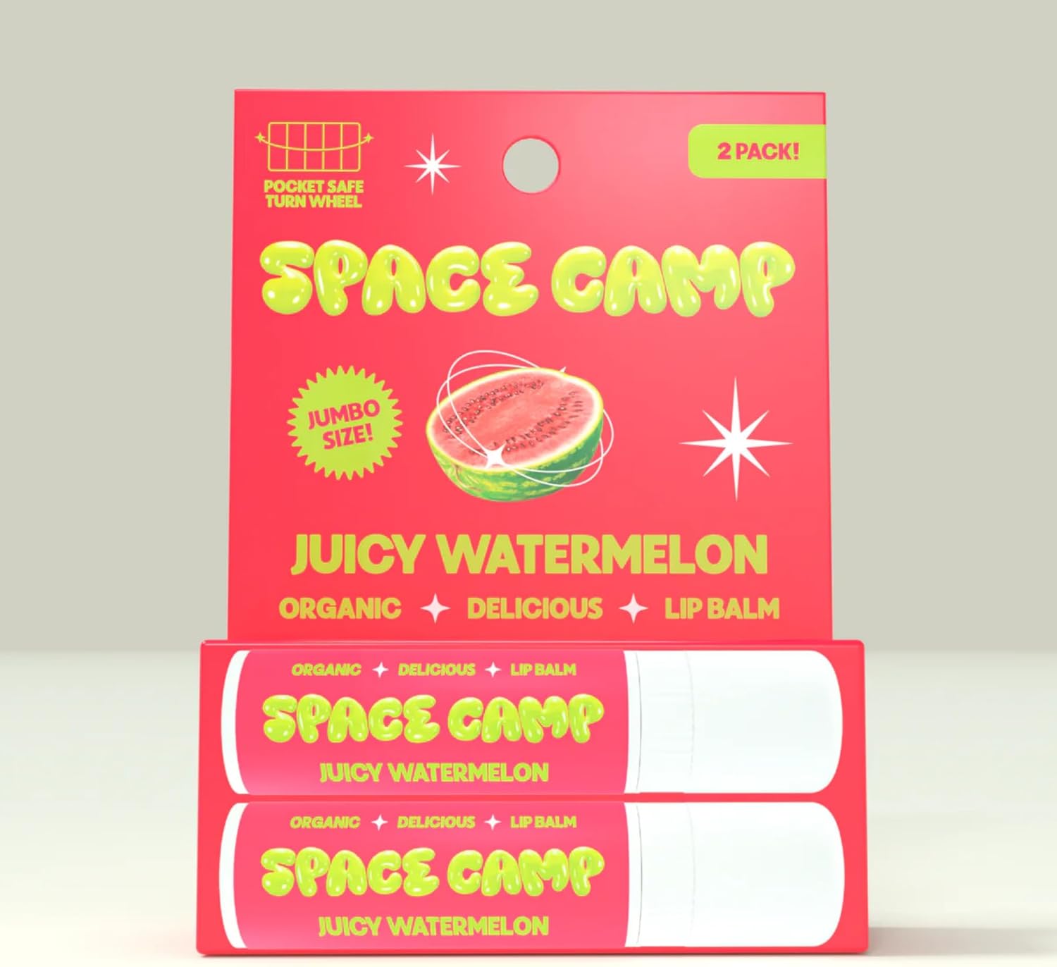 مرطب شفاه جامبو من سبيس كامب - بلسم بنكهة البطيخ العضوي (عبوتان) 3 مرطب شفاه جامبو من سبيس كامب - بلسم بنكهة البطيخ العضوي (عبوتان) - الصورة 3