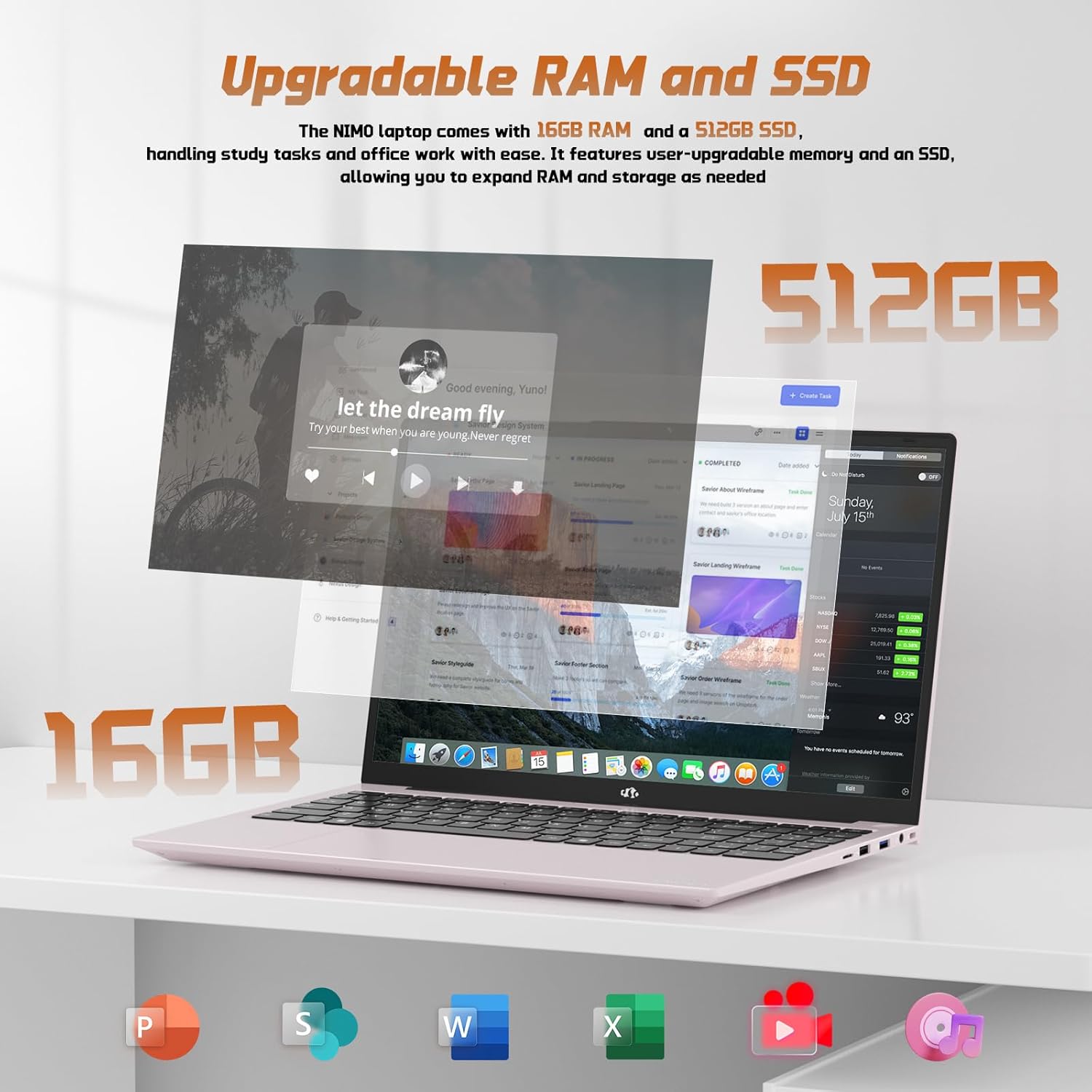 نيمو لابتوب 15.6 انش FHD IPS للطلاب - ذاكرة RAM 16GB وSSD 512GB رباعي النواة جيل 13 انتل N150 (يتفوق على i3-1115G4، حتى 3.6GHz)، 65 واط GaN Type-C، بصمة اصبع، كيبورد باضاءة خلفية، واي فاي 6، بلوتوث 4 نيمو لابتوب 15.6 انش FHD IPS للطلاب - ذاكرة RAM 16GB وSSD 512GB رباعي النواة جيل 13 انتل N150 (يتفوق على i3-1115G4، حتى 3.6GHz)، 65 واط GaN Type-C، بصمة اصبع، كيبورد باضاءة خلفية، واي فاي 6، بلوتوث - الصورة 4