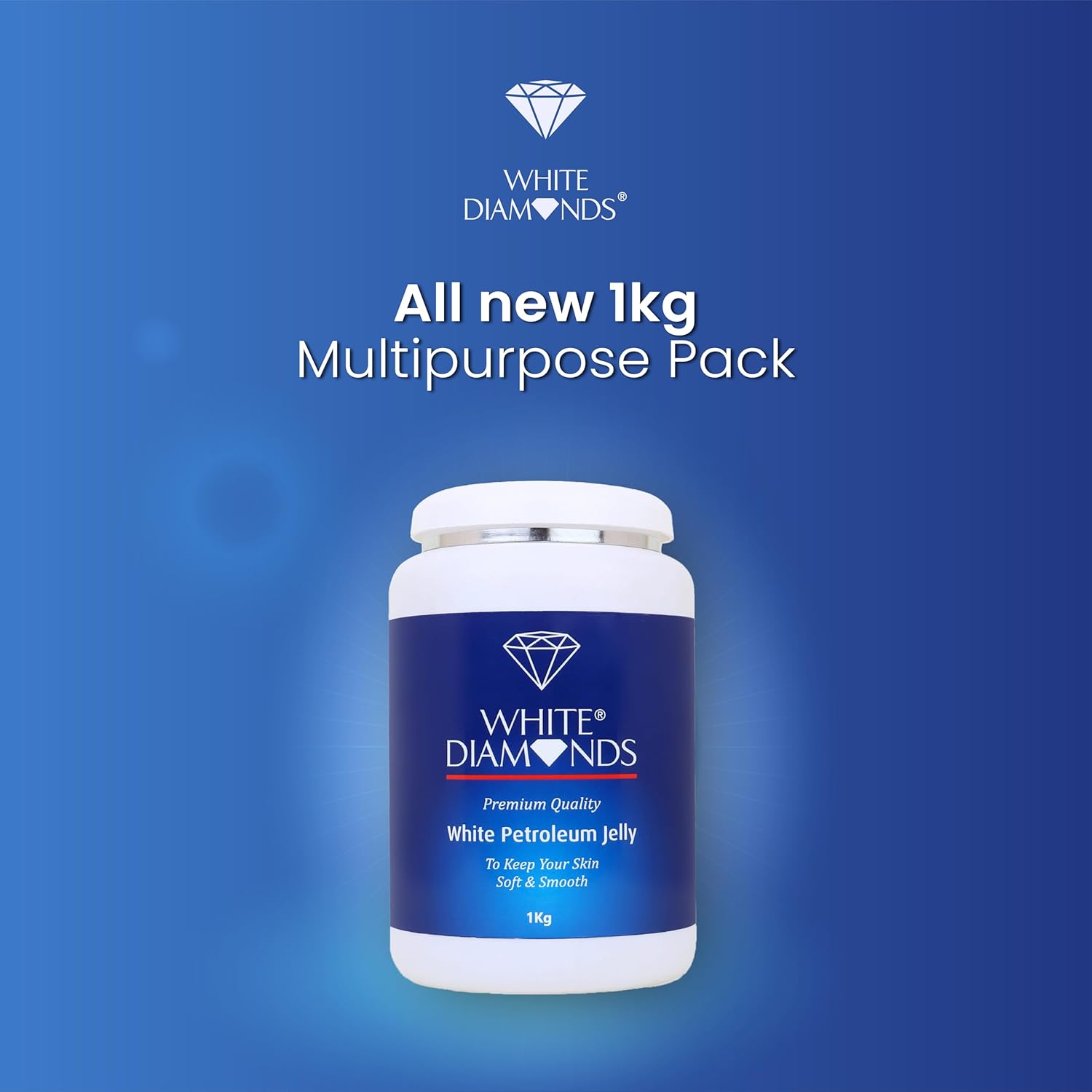 وايت دايمندز جيلي بترولي 1 كجم (1000 غرام) | لبشرة ناعمة وملساء | يشفي ويحمي البشرة الخشنة والشفاه المتشققة والكعب المتشقق | عبوة من قطعة واحدة | 4 وايت دايمندز جيلي بترولي 1 كجم (1000 غرام) | لبشرة ناعمة وملساء | يشفي ويحمي البشرة الخشنة والشفاه المتشققة والكعب المتشقق | عبوة من قطعة واحدة | - الصورة 4