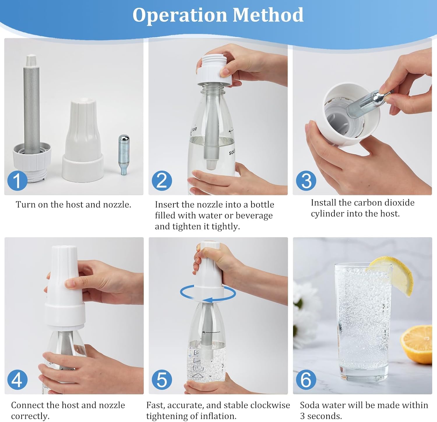 اكسيفور سيفون الصودا، الة صنع الماء الفوار، صانع المشروبات الغازية المنزلية (اسطوانات ثاني اكسيد الكربون غير متضمنة) 4 اكسيفور سيفون الصودا، الة صنع الماء الفوار، صانع المشروبات الغازية المنزلية (اسطوانات ثاني اكسيد الكربون غير متضمنة) - الصورة 4