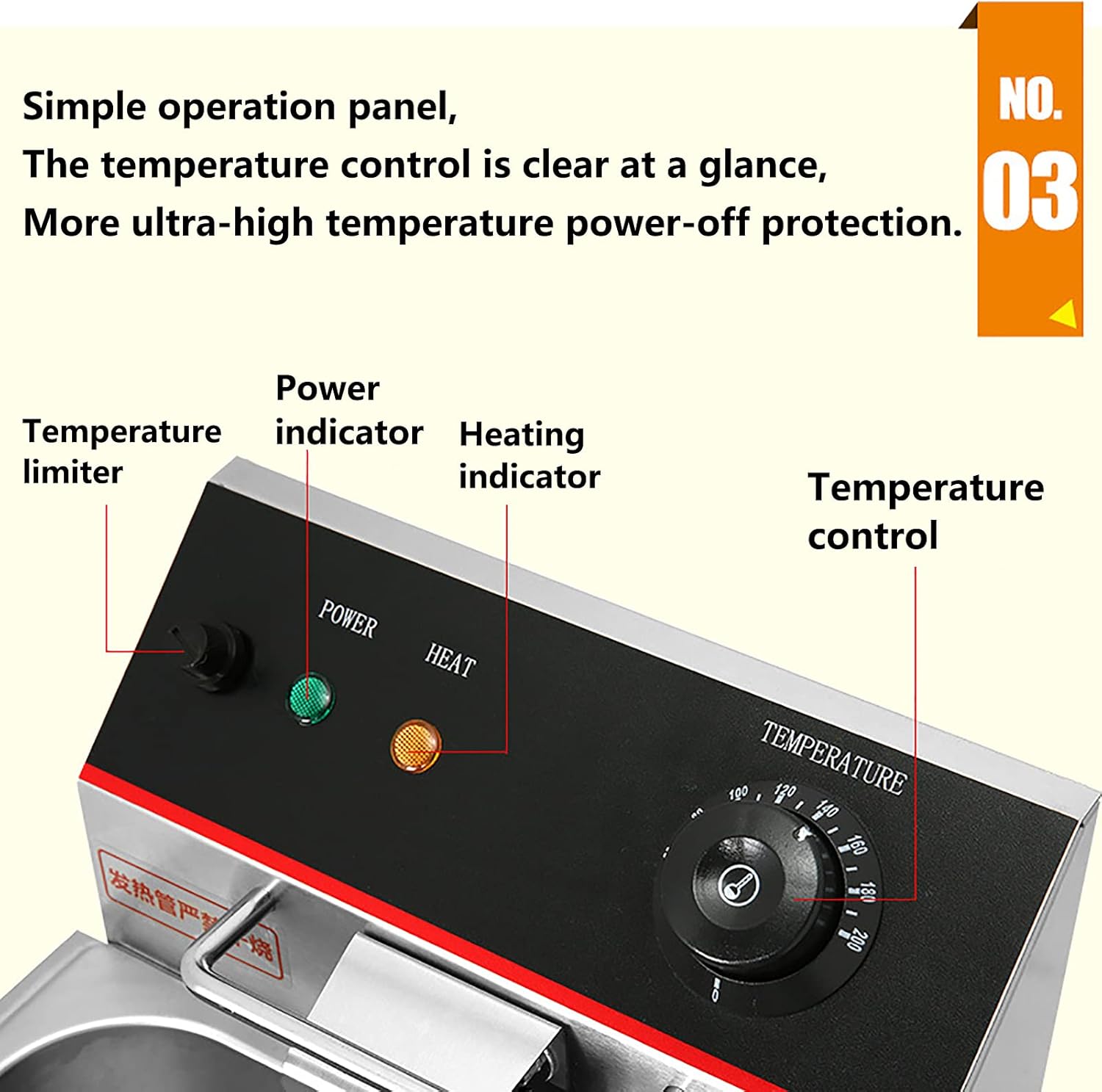 مقلاة عميقة تجارية بسعة 8 لتر مع تحكم في درجة الحرارة، خزان زيت ستانلس ستيل غير لاصق وغطاء قابل للازالة وسلة غير قابلة للانزلاق وسهلة التنظيف 2800 واط، اسطوانة مزدوجة (اللون: اسطوانة واحدة) 4 مقلاة عميقة تجارية بسعة 8 لتر مع تحكم في درجة الحرارة، خزان زيت ستانلس ستيل غير لاصق وغطاء قابل للازالة وسلة غير قابلة للانزلاق وسهلة التنظيف 2800 واط، اسطوانة مزدوجة (اللون: اسطوانة واحدة) - الصورة 4