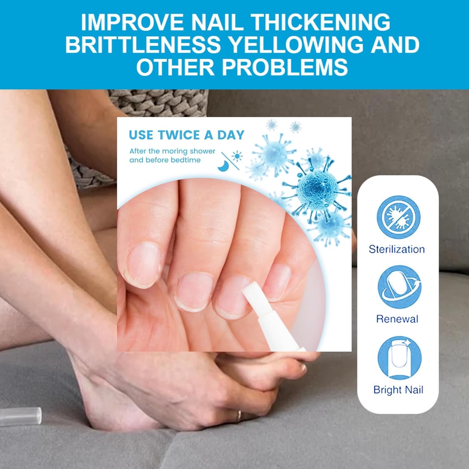 قلم العناية بالاظافر حل لطيف لاظافر القدم والاظافر، تركيبة مغذية 4 مل لتنعيم وترطيب وازالة الروائح الكريهة للاظافر النامية والاظافر السميكة، يحافظ على صحة الاظافر 7 قلم العناية بالاظافر حل لطيف لاظافر القدم والاظافر، تركيبة مغذية 4 مل لتنعيم وترطيب وازالة الروائح الكريهة للاظافر النامية والاظافر السميكة، يحافظ على صحة الاظافر - الصورة 7