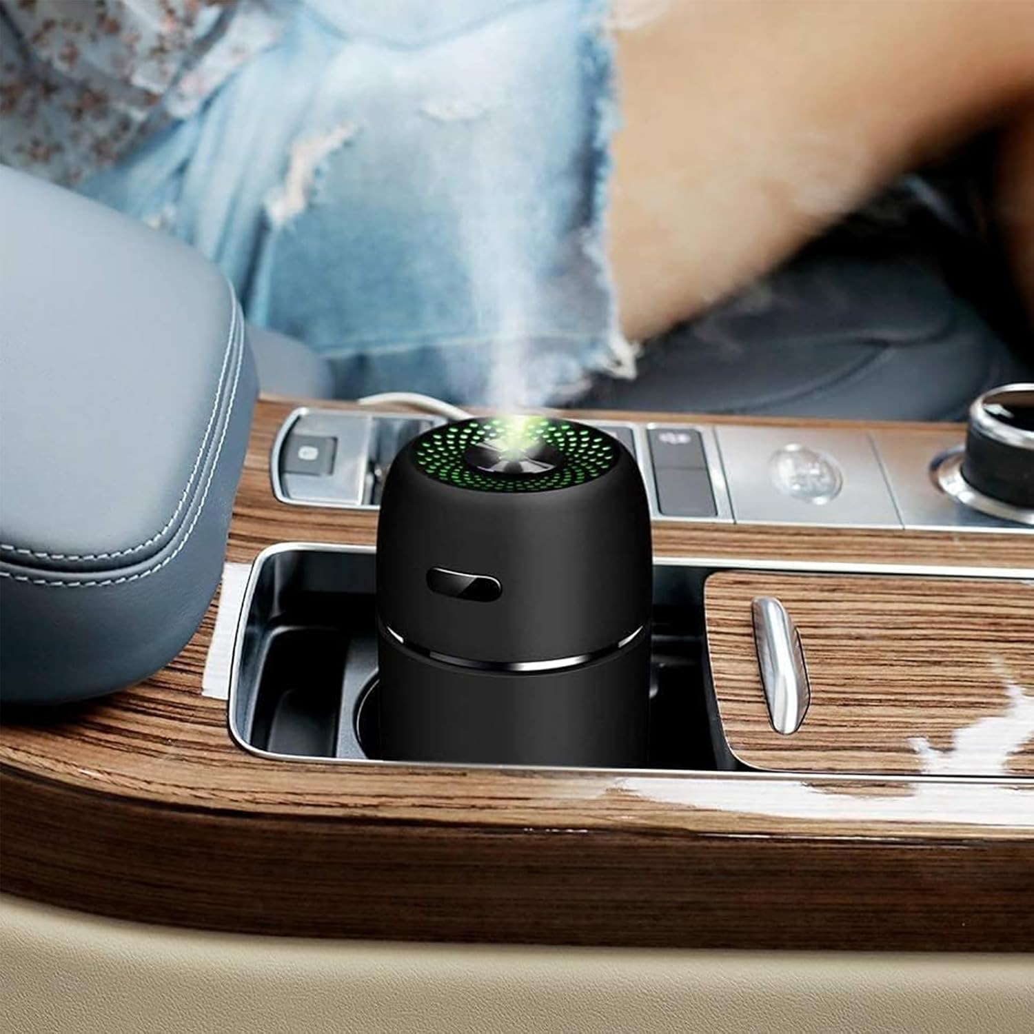 لينجي مرطب هواء للسيارة بمنفذ USB، تشغيل هادئ، جهاز ترطيب صغير محمول 200 مل مع 7 الوان اضاءة LED ليلية، اوضاع رذاذ قابلة للتعديل للسفر والمنزل والمكتب والسيارة (اسود) 1 لينجي مرطب هواء للسيارة بمنفذ USB، تشغيل هادئ، جهاز ترطيب صغير محمول 200 مل مع 7 الوان اضاءة LED ليلية، اوضاع رذاذ قابلة للتعديل للسفر والمنزل والمكتب والسيارة (اسود)