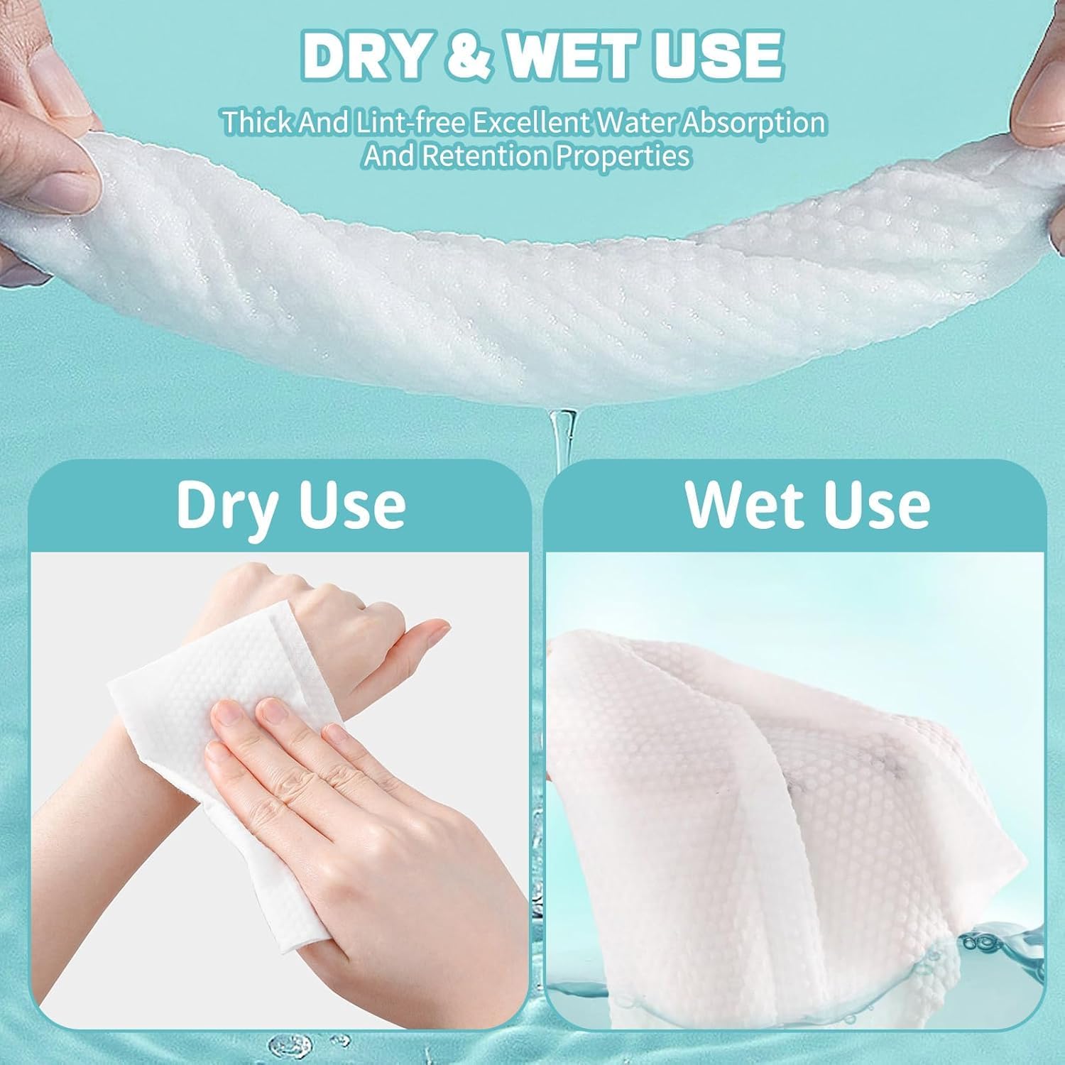 مناديل قطنية جافة للوجه، منشفة وجه للتنظيف العميق متعددة الأغراض للعناية بالبشرة، مناديل مكياج للوجه ومناشف الوجه، مناديل قطنية فائقة النعومة جافة ورطبة من القطن مزدوجة الاستخدام من 72 قطعة (1 عبوة) 4 مناديل قطنية جافة للوجه، منشفة وجه للتنظيف العميق متعددة الأغراض للعناية بالبشرة، مناديل مكياج للوجه ومناشف الوجه، مناديل قطنية فائقة النعومة جافة ورطبة من القطن مزدوجة الاستخدام من 72 قطعة (1 عبوة) - الصورة 4