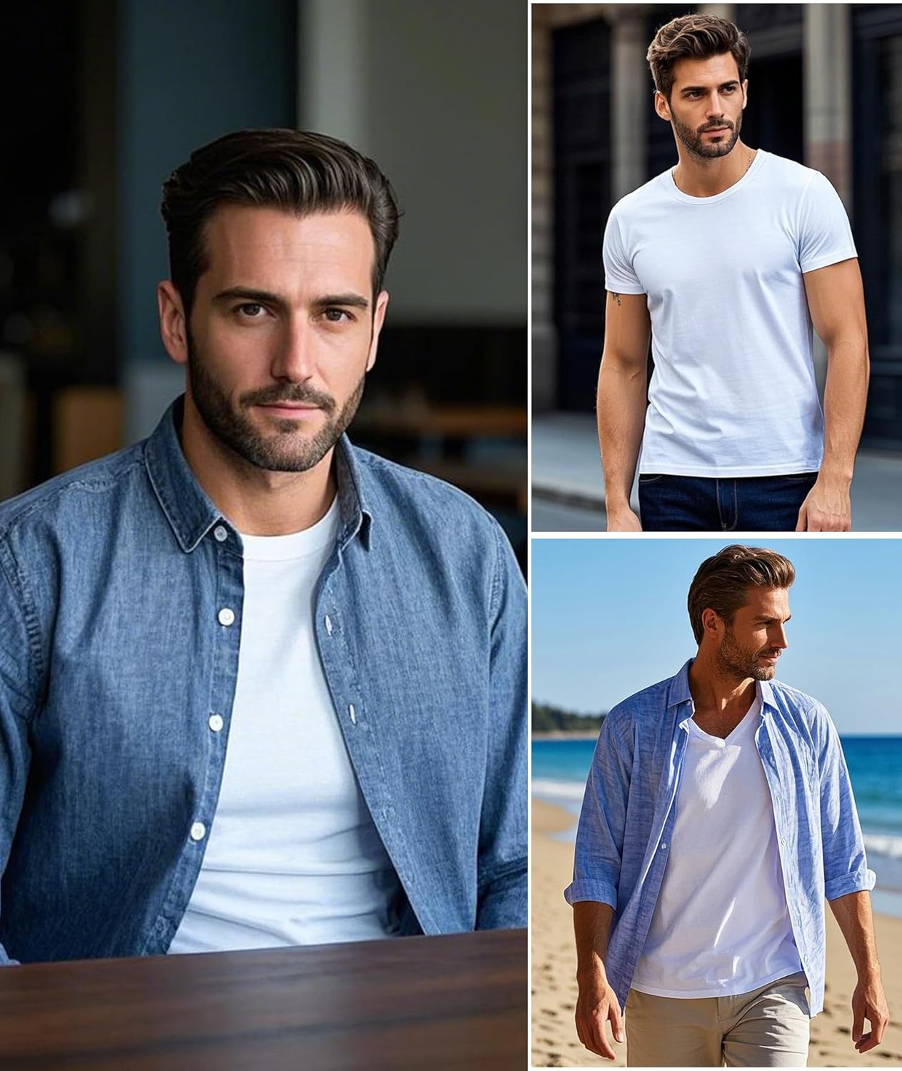 تي شيرت قطن سادة بأكمام قصيرة ورقبة دائرية ضيقة للرجال من زوفلاي - عبوة من 3 قطع 5 تي شيرت قطن سادة بأكمام قصيرة ورقبة دائرية ضيقة للرجال من زوفلاي - عبوة من 3 قطع - الصورة 5