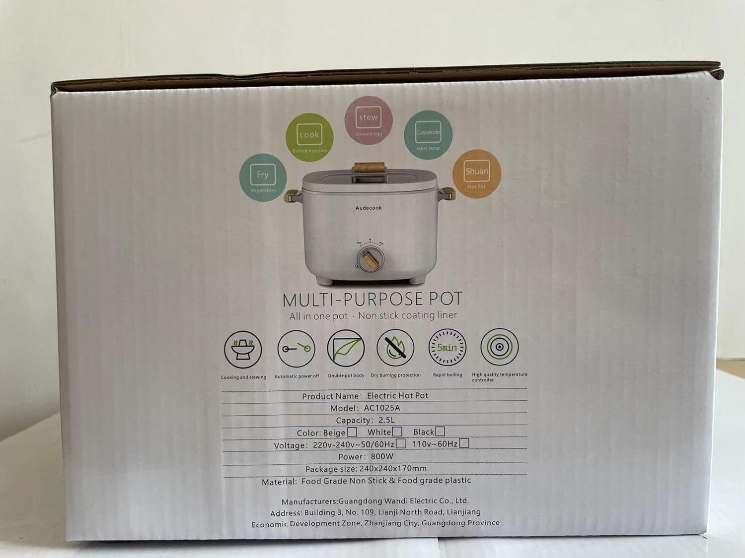 وعاء طهي كهربائي محمول سعة 2.5 لتر من اوديكوك (اسود)، بلاستيك 11 وعاء طهي كهربائي محمول سعة 2.5 لتر من اوديكوك (اسود)، بلاستيك - الصورة 11