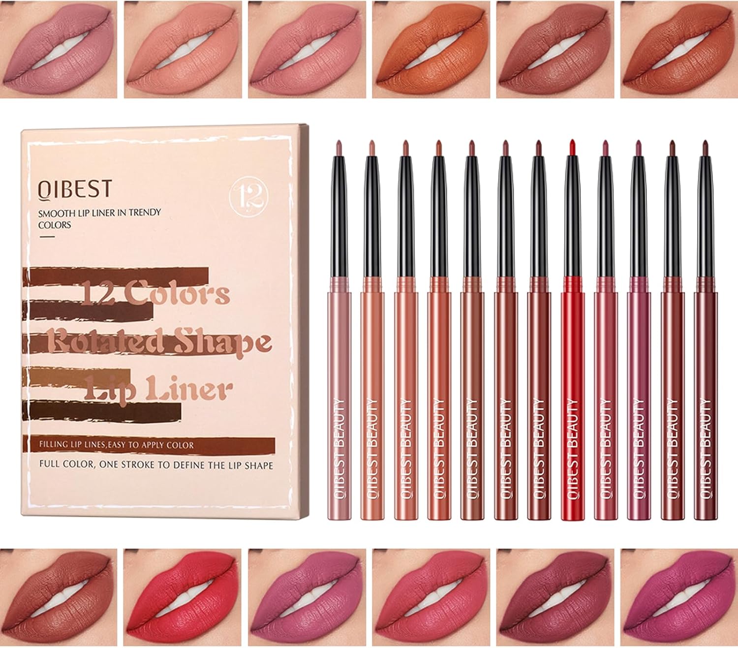 مجموعة اقلام تحديد شفاه مات من 12 لون فاخر مقاوم للماء وناعم بلون نود مخملي مات يدوم طويلا مع قلم تحديد شفاه نود سوت، قلم تحديد شفاه كول ستوري 1 مجموعة اقلام تحديد شفاه مات من 12 لون فاخر مقاوم للماء وناعم بلون نود مخملي مات يدوم طويلا مع قلم تحديد شفاه نود سوت، قلم تحديد شفاه كول ستوري