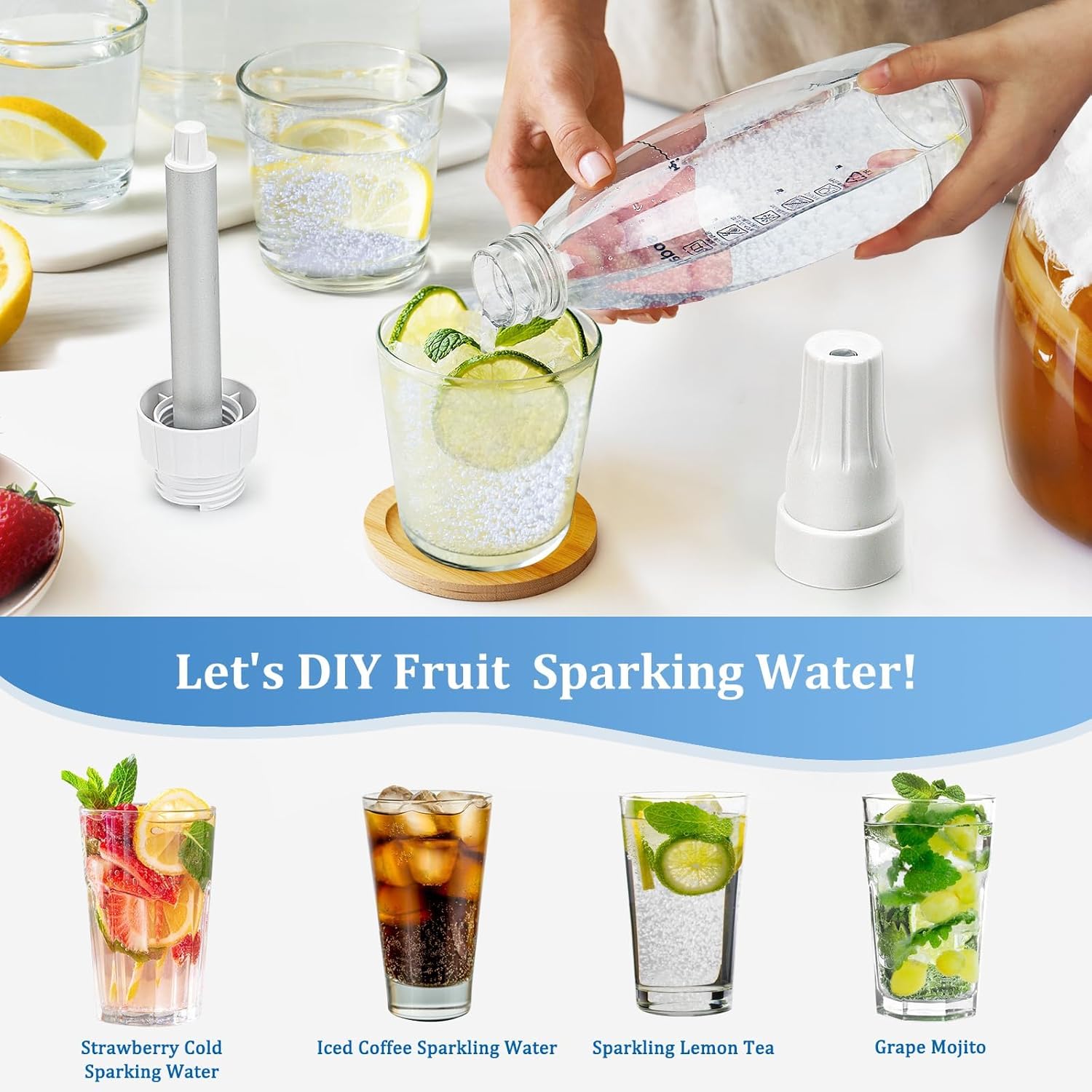 اكسيفور سيفون الصودا، الة صنع الماء الفوار، صانع المشروبات الغازية المنزلية (اسطوانات ثاني اكسيد الكربون غير متضمنة) 2 اكسيفور سيفون الصودا، الة صنع الماء الفوار، صانع المشروبات الغازية المنزلية (اسطوانات ثاني اكسيد الكربون غير متضمنة) - الصورة 2