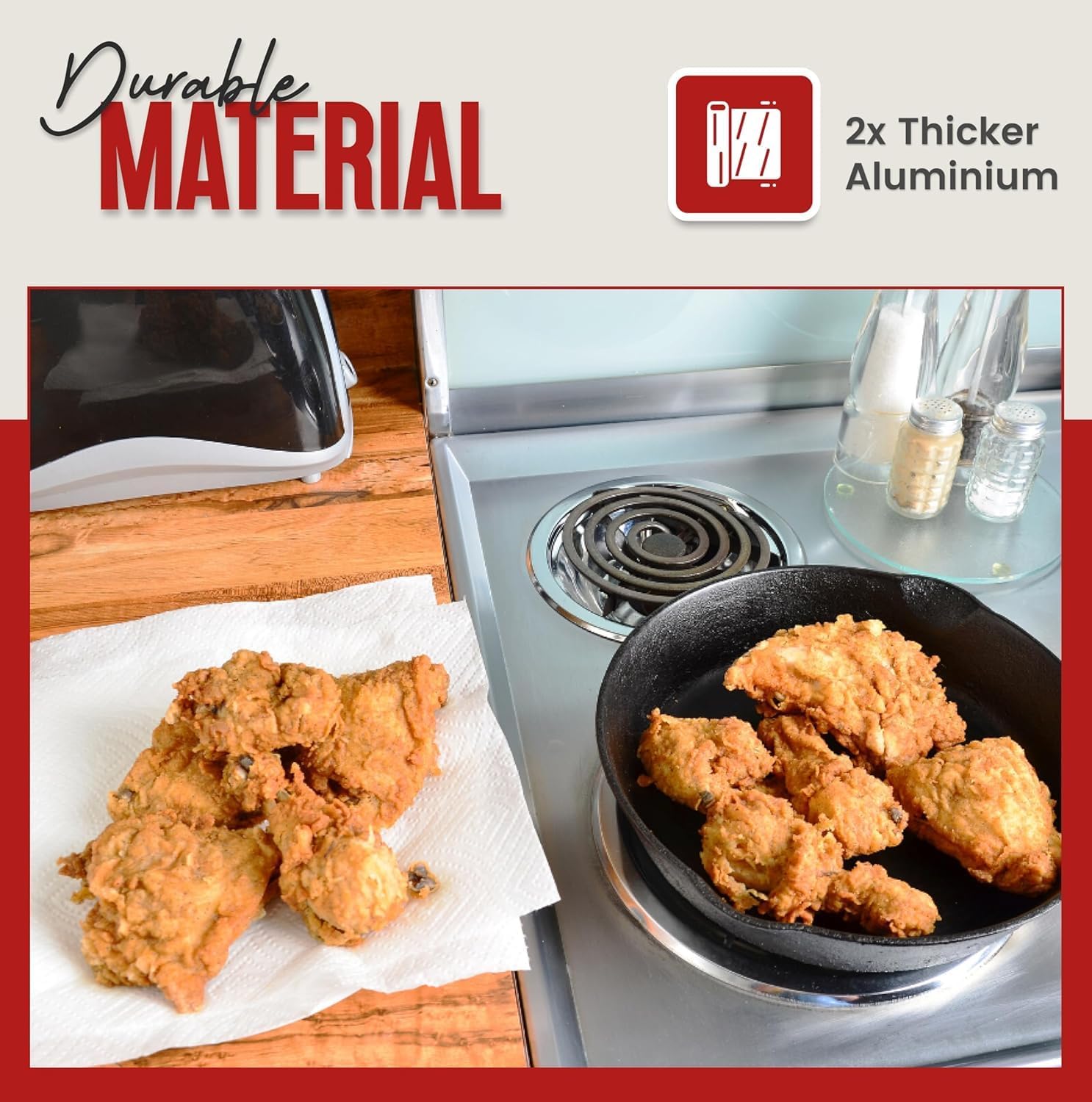 اغطية موقد كهربائي من الالومنيوم (عبوة من 50 قطعة) - صواني تنقيط للموقد الكهربائي للاستعمال مرة واحدة، بطانات موقد مستديرة من الرقائق المعدنية مقاس 6 و8 انش للموقد الكهربائي، اغطية علوية للموقد، أزرق 6 اغطية موقد كهربائي من الالومنيوم (عبوة من 50 قطعة) - صواني تنقيط للموقد الكهربائي للاستعمال مرة واحدة، بطانات موقد مستديرة من الرقائق المعدنية مقاس 6 و8 انش للموقد الكهربائي، اغطية علوية للموقد، أزرق - الصورة 6