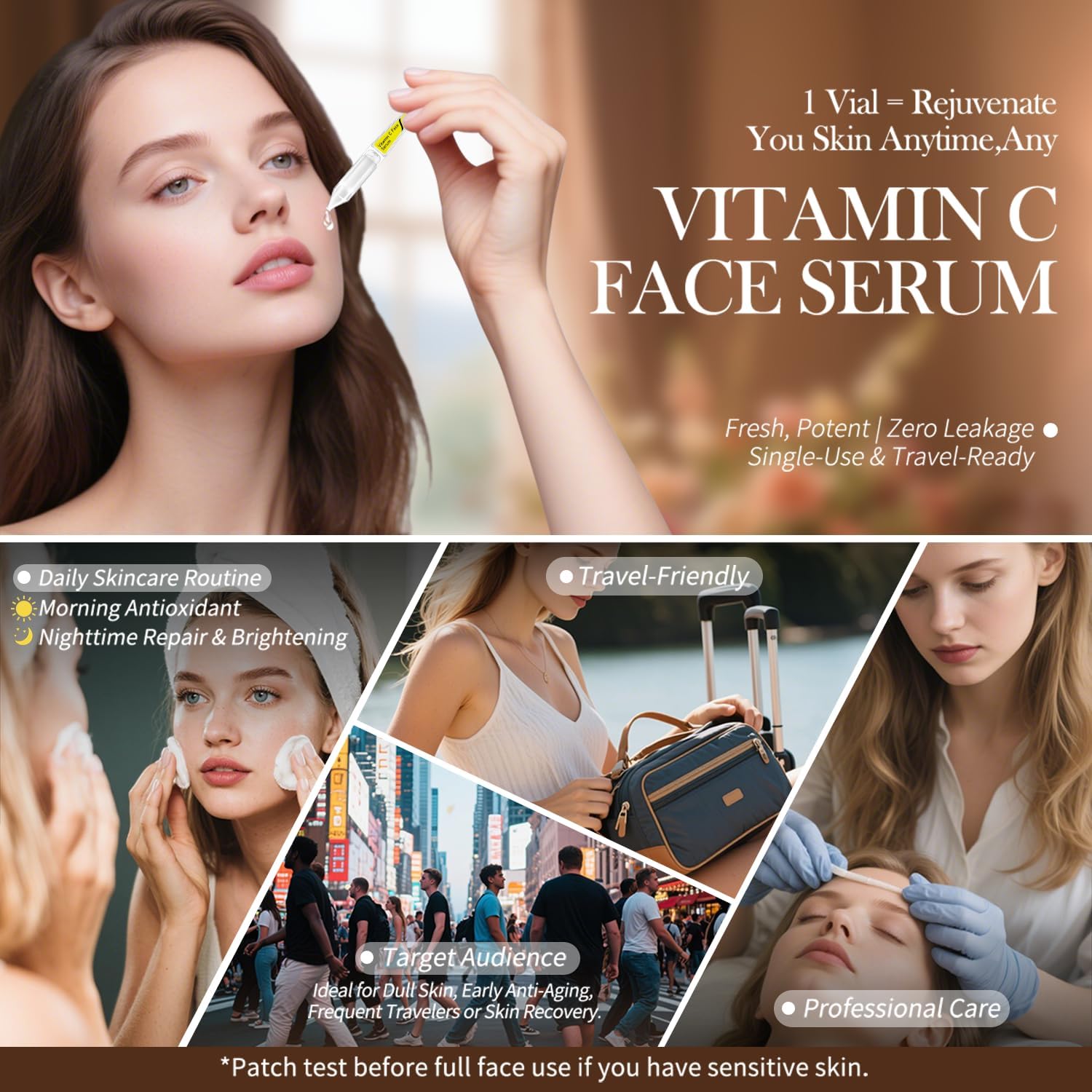 سيروم فيتامين سي للوجه بحمض الهيالورونيك والجلوتاثيون وخلاصة الصبار العضوي ومصل مرطب وتفتيح ومزيل البقع الداكنة ومكافحة علامات التقدم في السن من باتشيري، 30 امبولة، لكل انواع البشرة، للجنسين 2 سيروم فيتامين سي للوجه بحمض الهيالورونيك والجلوتاثيون وخلاصة الصبار العضوي ومصل مرطب وتفتيح ومزيل البقع الداكنة ومكافحة علامات التقدم في السن من باتشيري، 30 امبولة، لكل انواع البشرة، للجنسين - الصورة 2