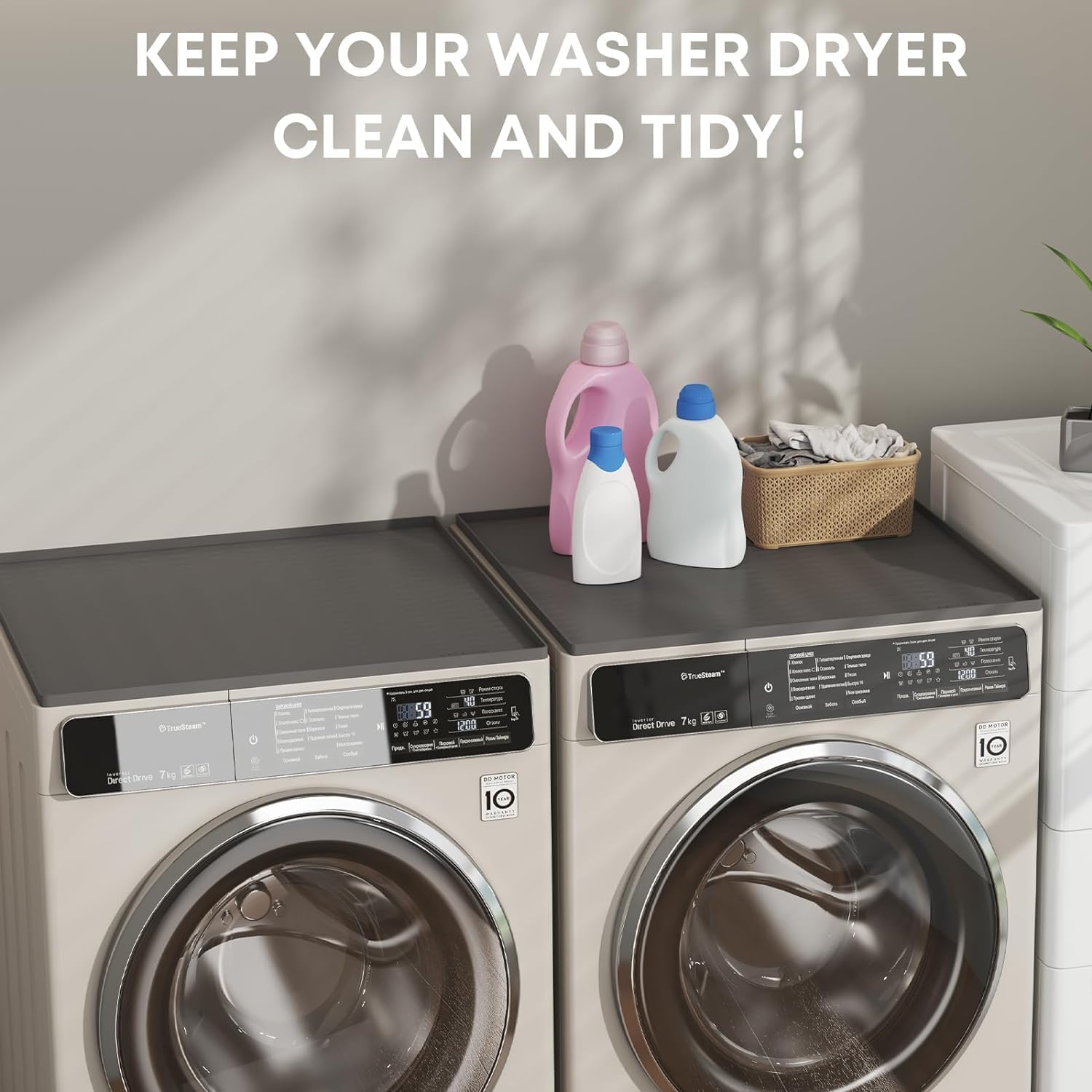 أغطية غسالة ومجففات علوية من الميكاكوز 65 سم × 60 غطاء واقي علوي السيليكون مضاد للانزلاق ومقاوم للماء لغسالات التعبئة أعلى والمطبخ لون رمادي داكن تحميل 7 أغطية غسالة ومجففات علوية من الميكاكوز 65 سم × 60 غطاء واقي علوي السيليكون مضاد للانزلاق ومقاوم للماء لغسالات التعبئة أعلى والمطبخ لون رمادي داكن تحميل - الصورة 7