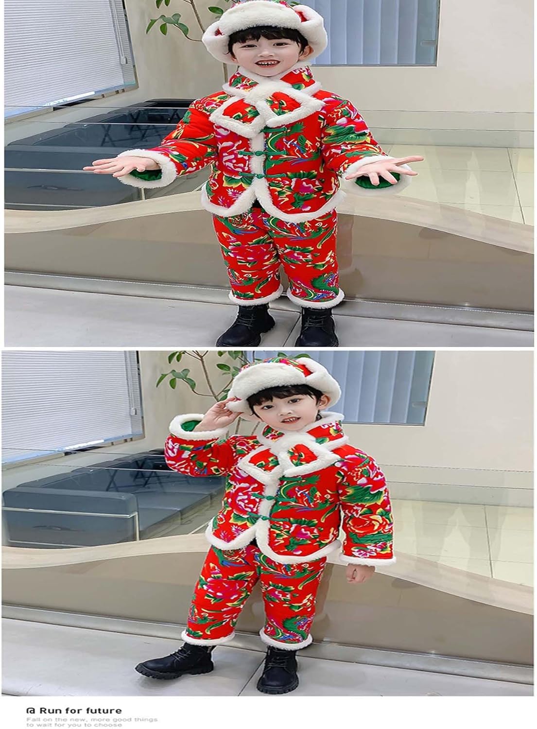 ملابس شتوية للبنات من دبليو يو او دي اتش تي دبليو، جاكيت قطني كبير بتصميم زهور شمال شرقي للاطفال، طقم ملابس من القطن الصيني للاولاد 8 ملابس شتوية للبنات من دبليو يو او دي اتش تي دبليو، جاكيت قطني كبير بتصميم زهور شمال شرقي للاطفال، طقم ملابس من القطن الصيني للاولاد - الصورة 8