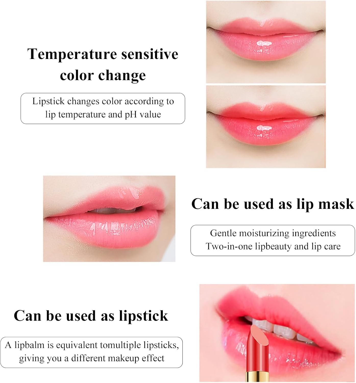 مجموعة أحمر شفاه جيلي كريستالي مرطب سحري متغير اللون طبيعي للنساء بلسمة نهائية ساتان وتركيبة مرطبة بزيت الأرجان وفيتامين E، أحمر كرزي 5 مجموعة أحمر شفاه جيلي كريستالي مرطب سحري متغير اللون طبيعي للنساء بلسمة نهائية ساتان وتركيبة مرطبة بزيت الأرجان وفيتامين E، أحمر كرزي - الصورة 5