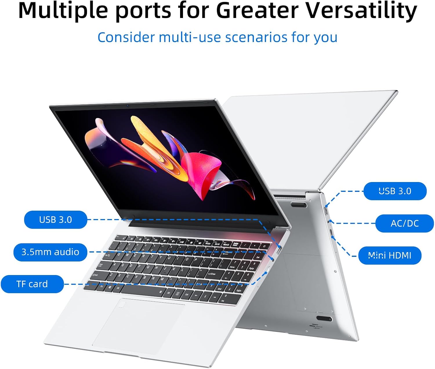 Laptop Windows 11 Pro Computer 15.6", 12GB RAM with Notebook 256GB ROM, N5095 CPU Processors up to 2.9 GHZ, 5G WiFi/BT 4.2/HDMI - Business Laptops/Student Computer, Small Laptop with Wired Mouse & Pad 8 Laptop Windows 11 Pro Computer 15.6", 12GB RAM with Notebook 256GB ROM, N5095 CPU Processors up to 2.9 GHZ, 5G WiFi/BT 4.2/HDMI - Business Laptops/Student Computer, Small Laptop with Wired Mouse & Pad - الصورة 8