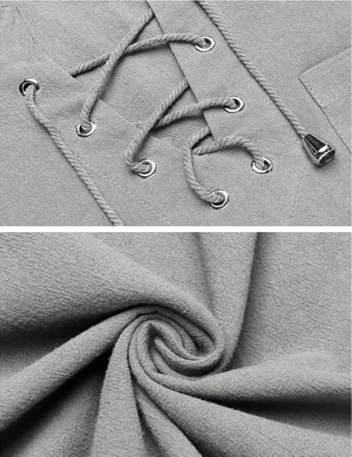 تيشيرت كاجوال هيبي للرجال من القطن والكتان بأكمام قصيرة ورباط للشاطئ من كوفاندي 6 تيشيرت كاجوال هيبي للرجال من القطن والكتان بأكمام قصيرة ورباط للشاطئ من كوفاندي - الصورة 6