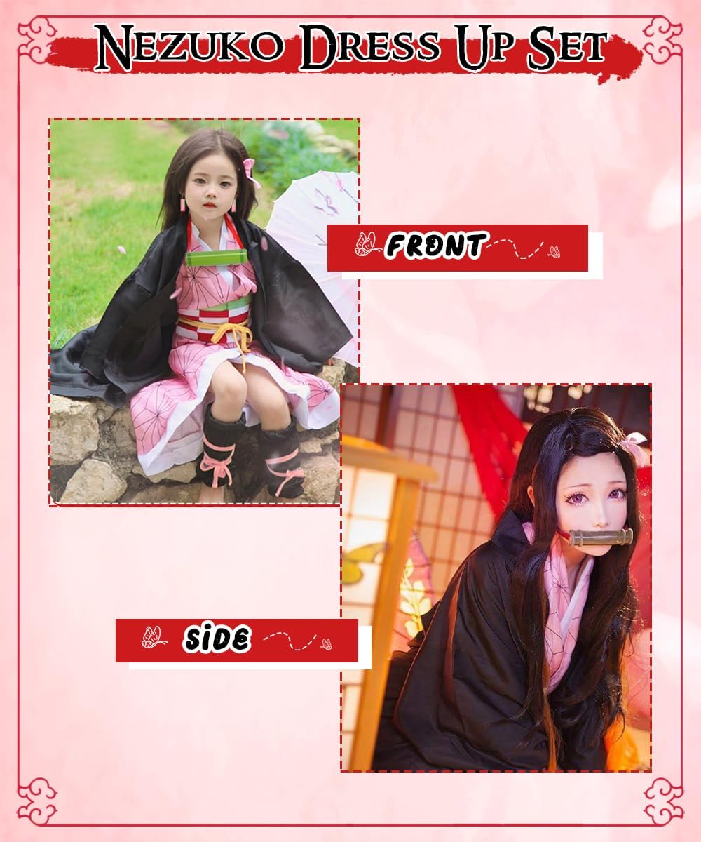 بيكيكي زي نيزوكو التنكري، ملابس كامادو تنكرية، زي كيمونو انيمي، مجموعة كيمونو كامادو مع عباءة وقلادة واقراط، ملابس تنكرية للهالوين، زي تنكري للهالوين للاطفال البالغين 4 بيكيكي زي نيزوكو التنكري، ملابس كامادو تنكرية، زي كيمونو انيمي، مجموعة كيمونو كامادو مع عباءة وقلادة واقراط، ملابس تنكرية للهالوين، زي تنكري للهالوين للاطفال البالغين - الصورة 4